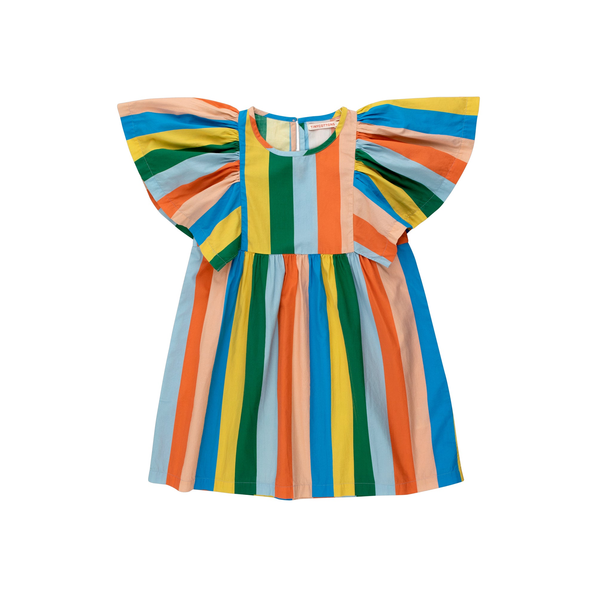 Girls Multicolor Stripes Cotton Dress