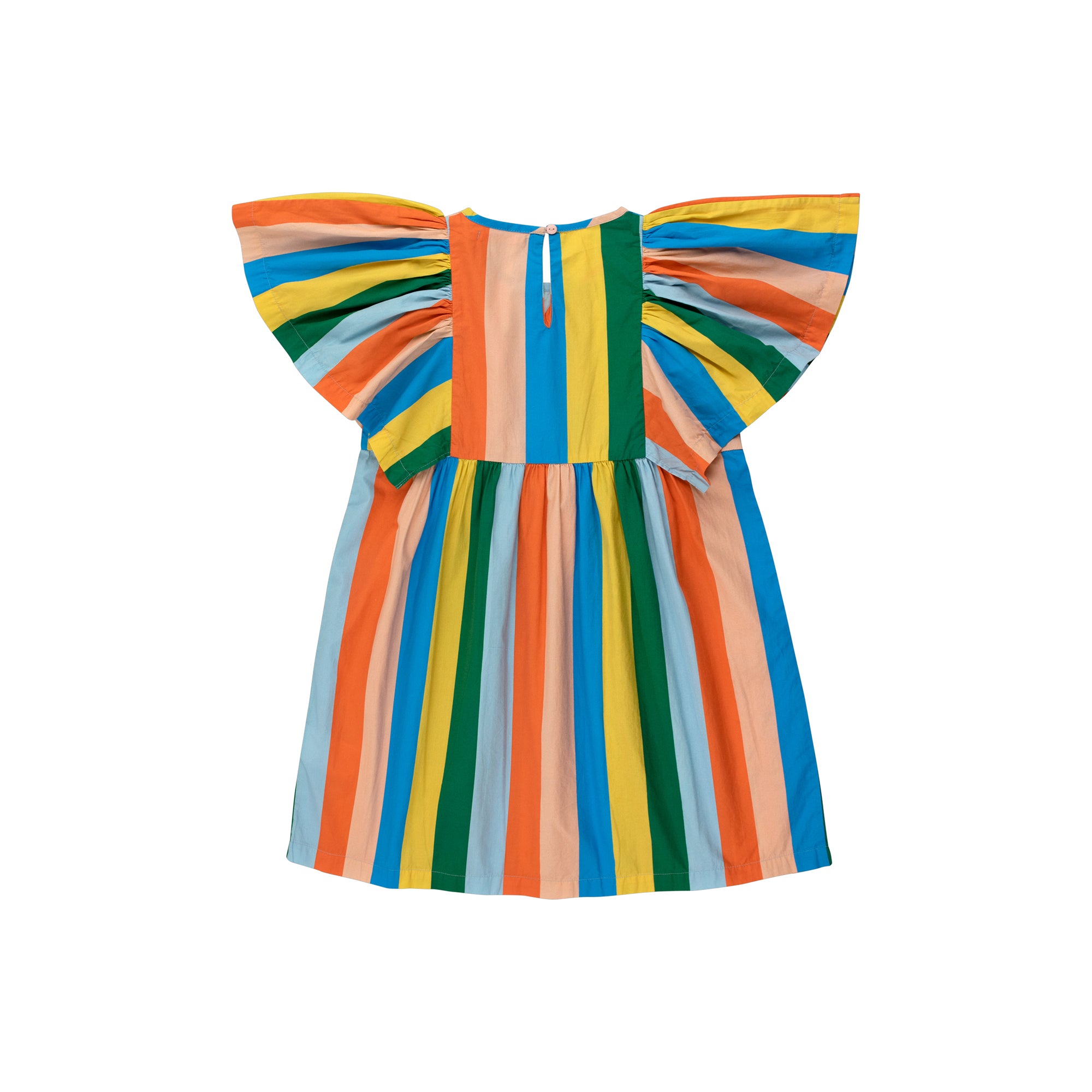 Girls Multicolor Stripes Cotton Dress
