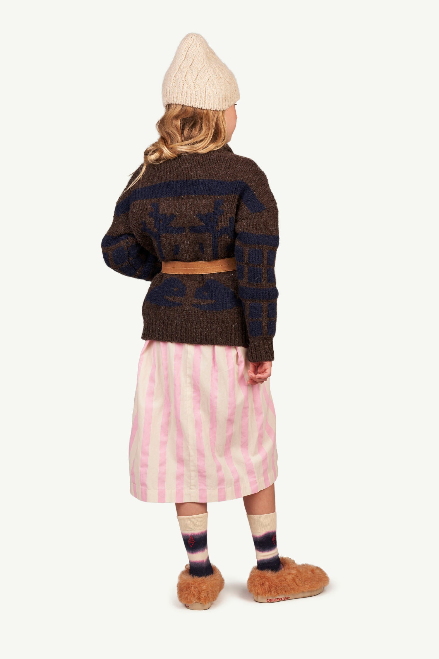 Boys & Girls Brown Logo Leather Belt