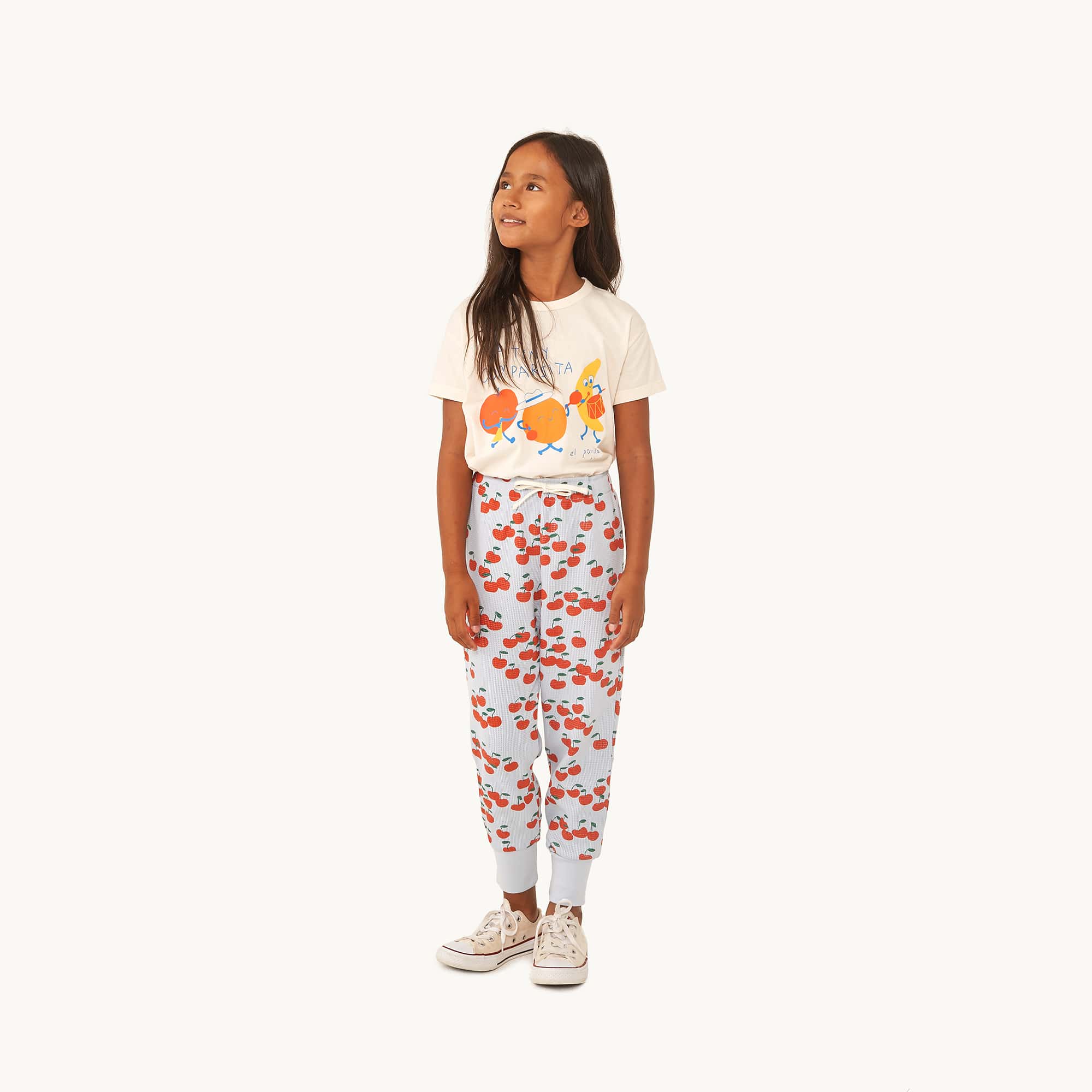 Boys & Girls White Printed Cotton T-Shirt