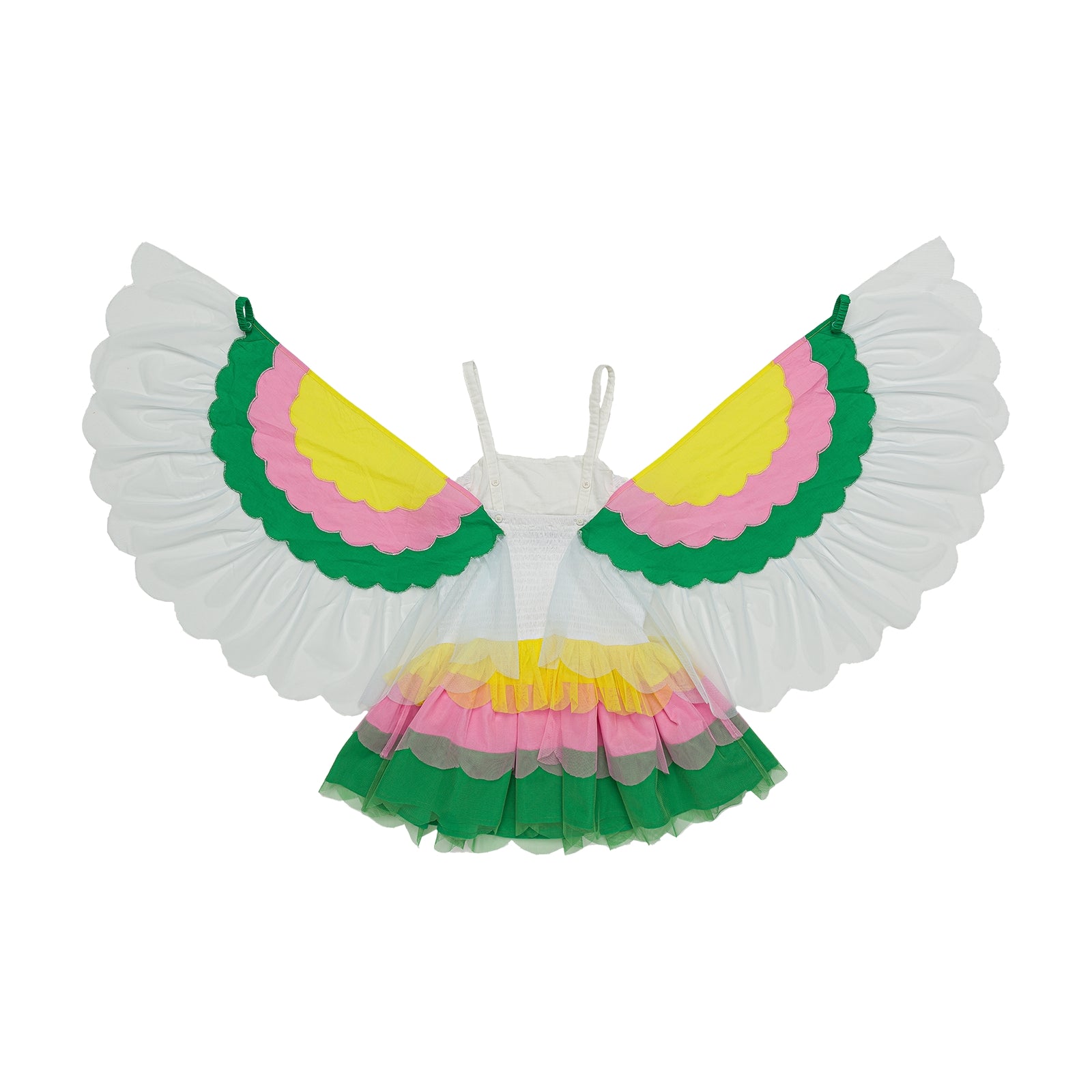Girls Multicolor Dress With Wing