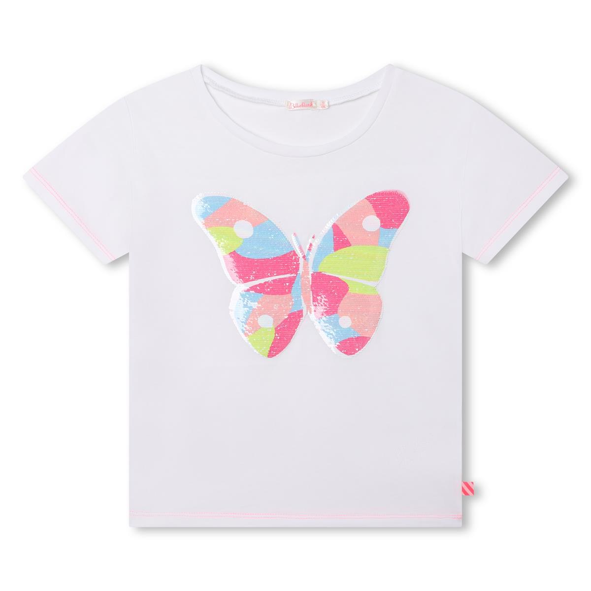 Girls White Butterfly T-Shirt