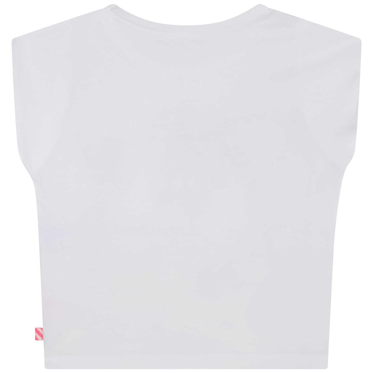 Girls White Printed T-Shirt