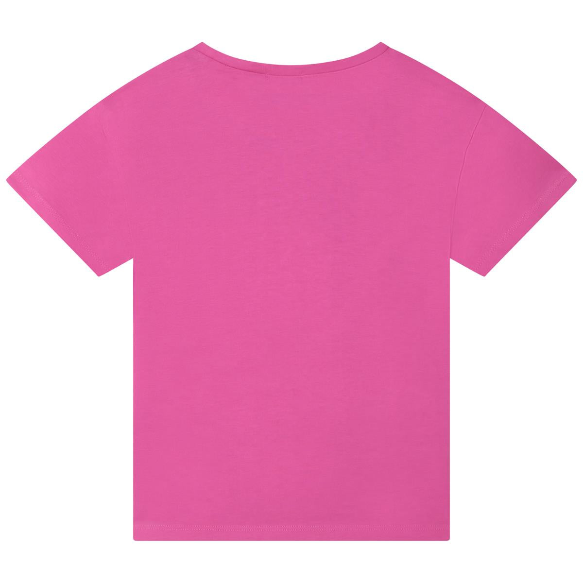 Girls Fuchsia Printed T-Shirt