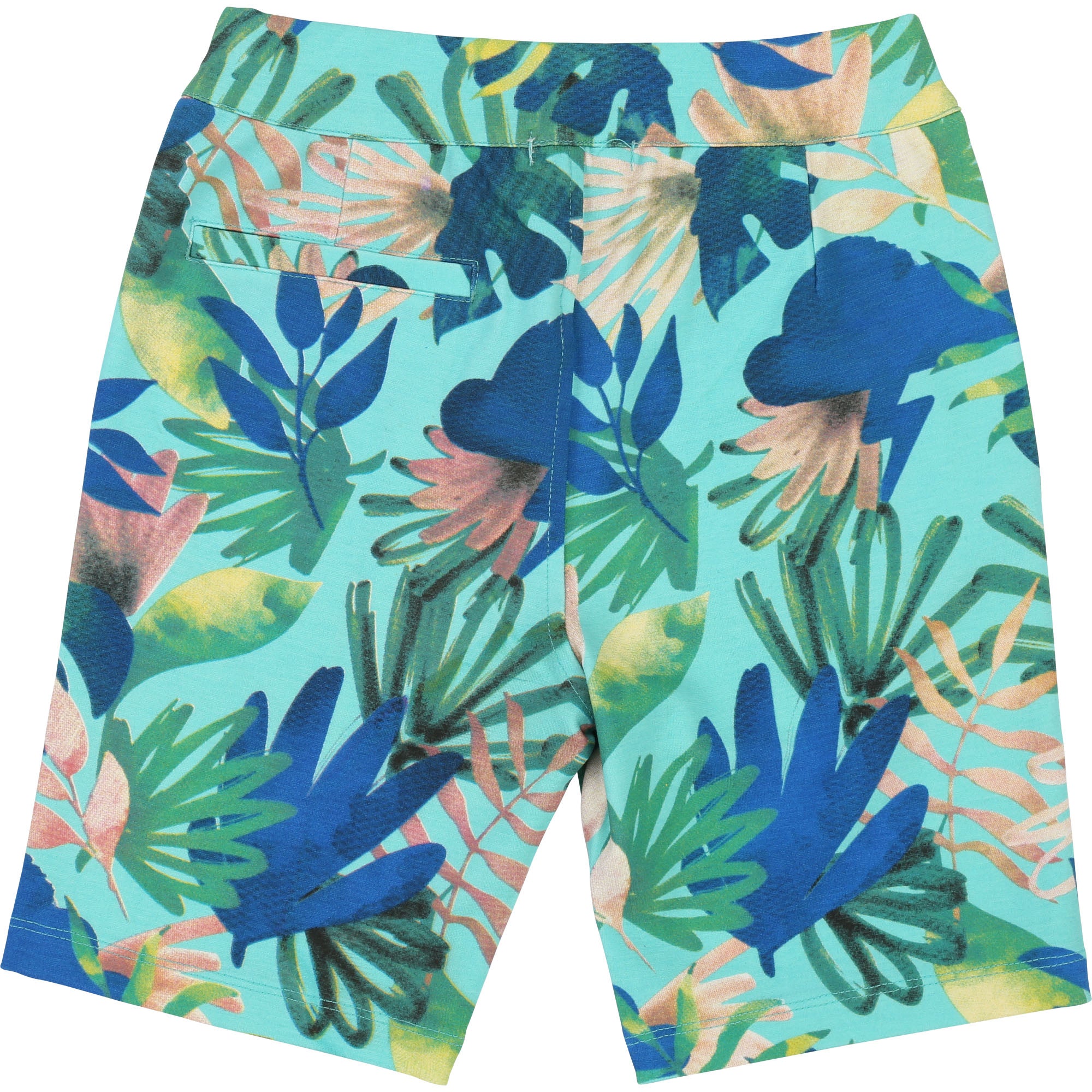 Boys Green & Blue Leaves Shorts