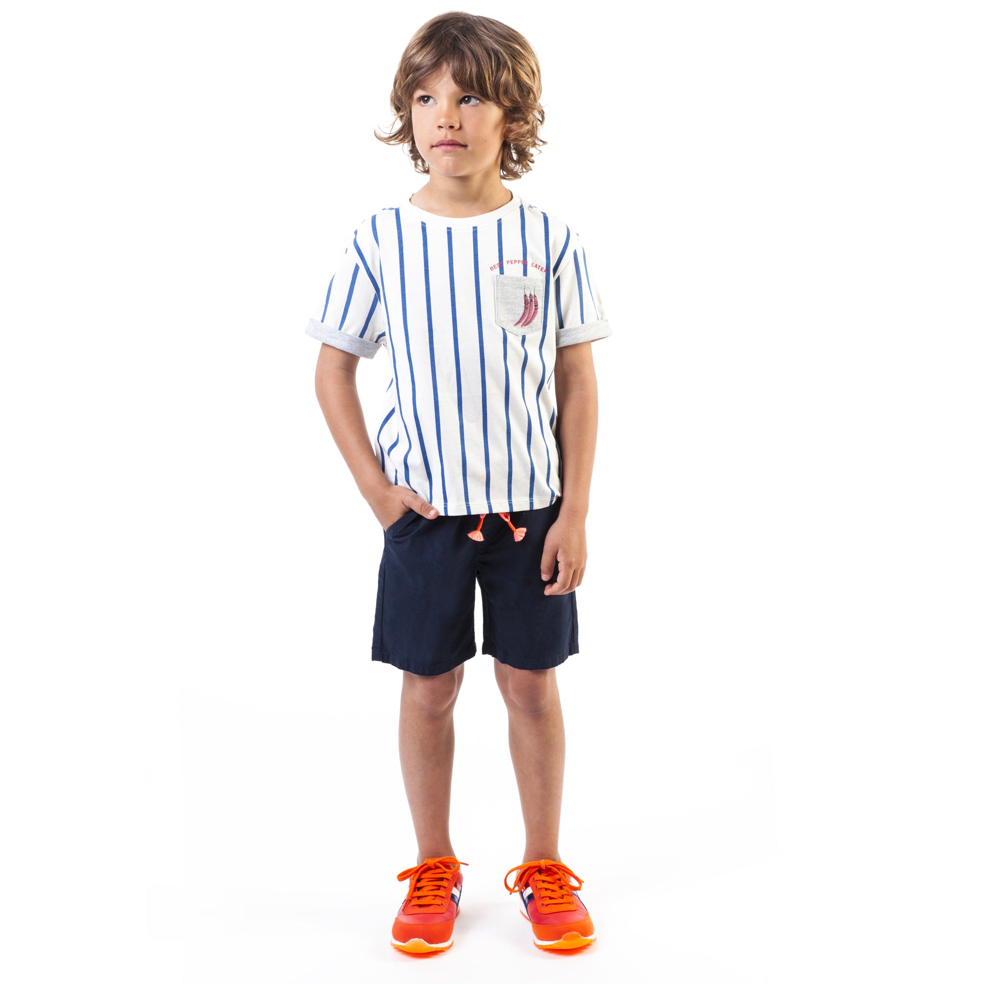 Boys Navy Cotton Shorts