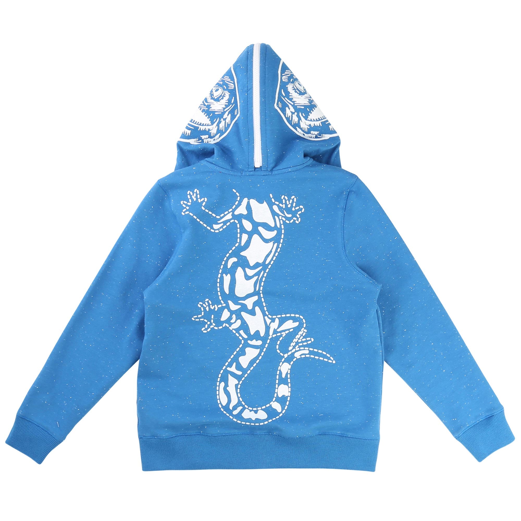 Boys Turquoise Blue Zip-Up Hooded Top