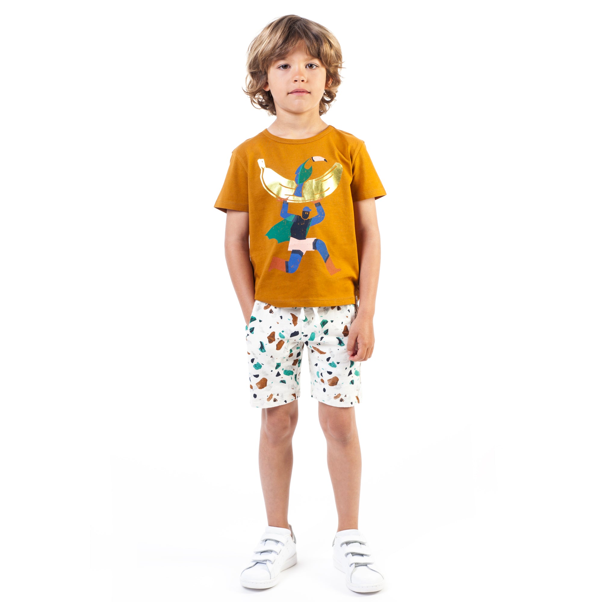 Boys Brown Cotton T-shirt