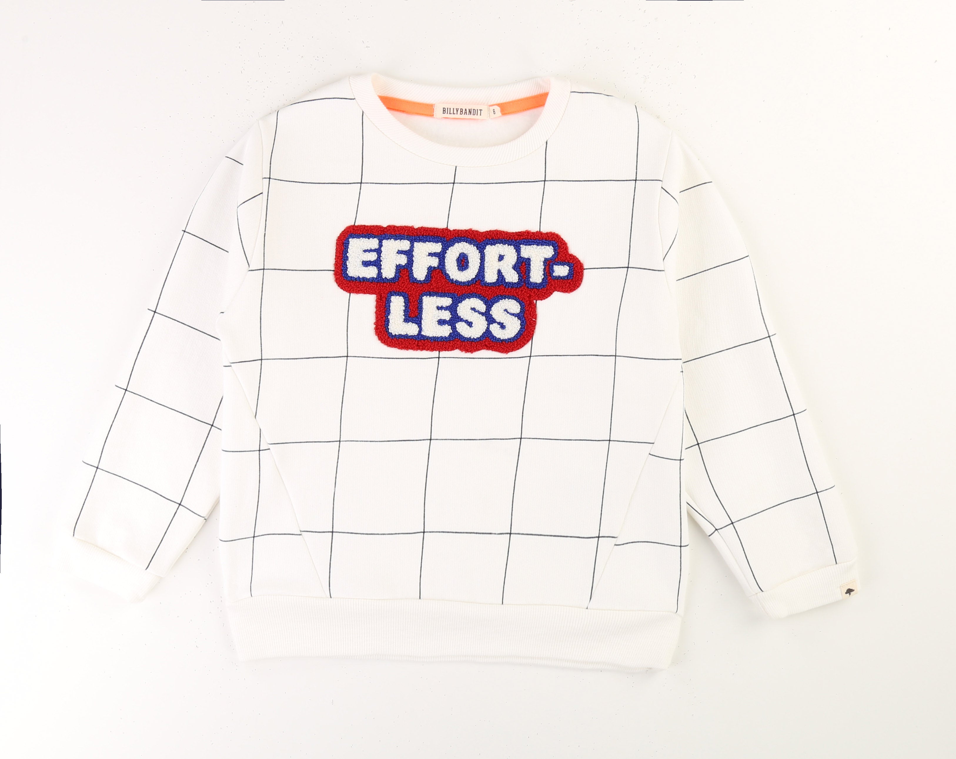 Boys White Logo Check Cotton Sweater