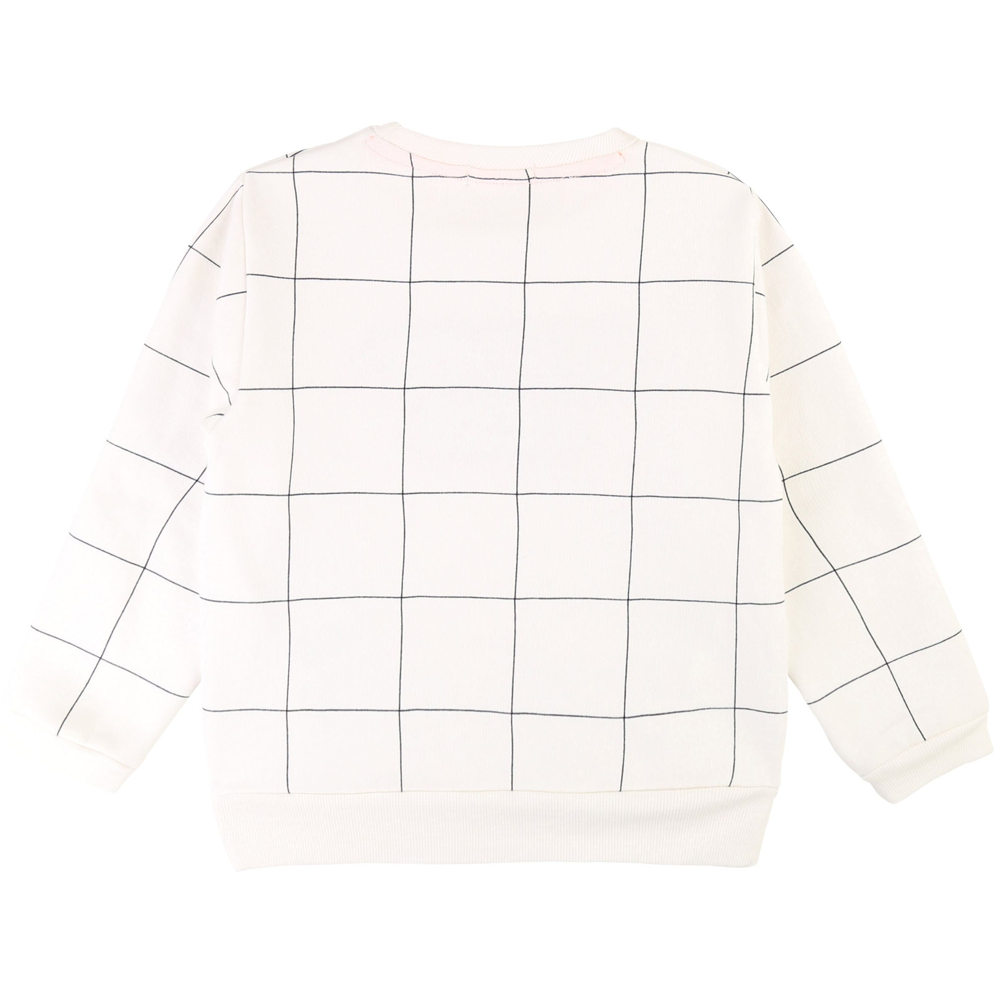 Boys White Logo Check Cotton Sweater