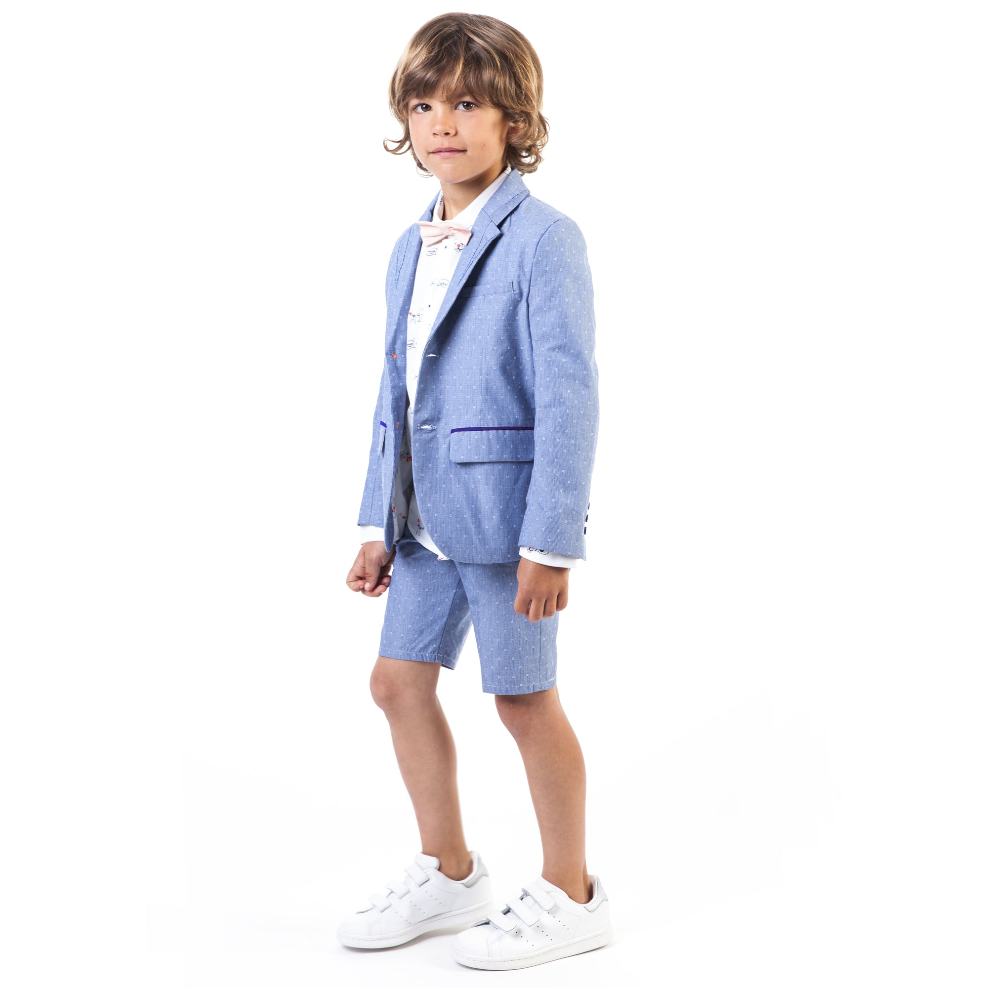 Boys Light Blue Cotton Coat