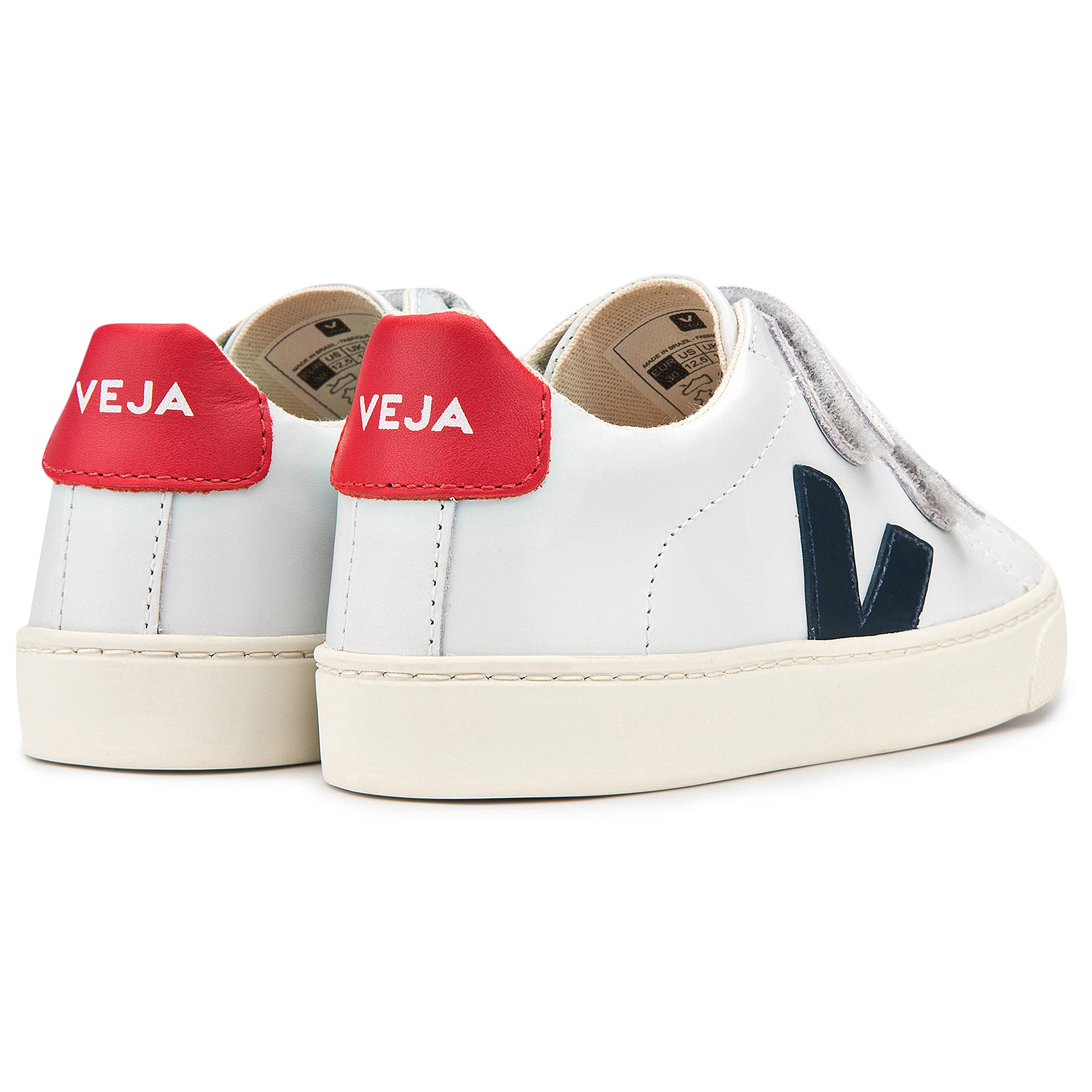 Baby White Leather Velcro Sneakers