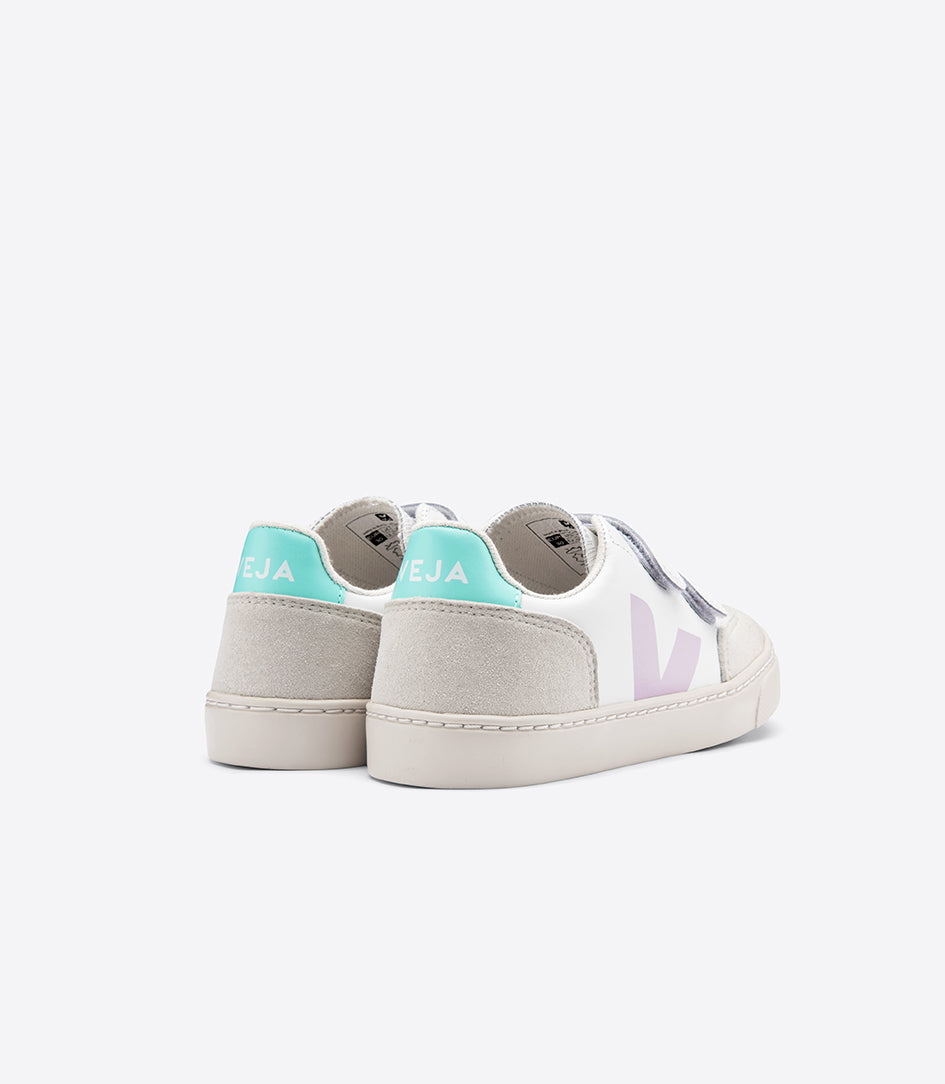 Boys & Girls White "V-12" Velcro Leather Shoes