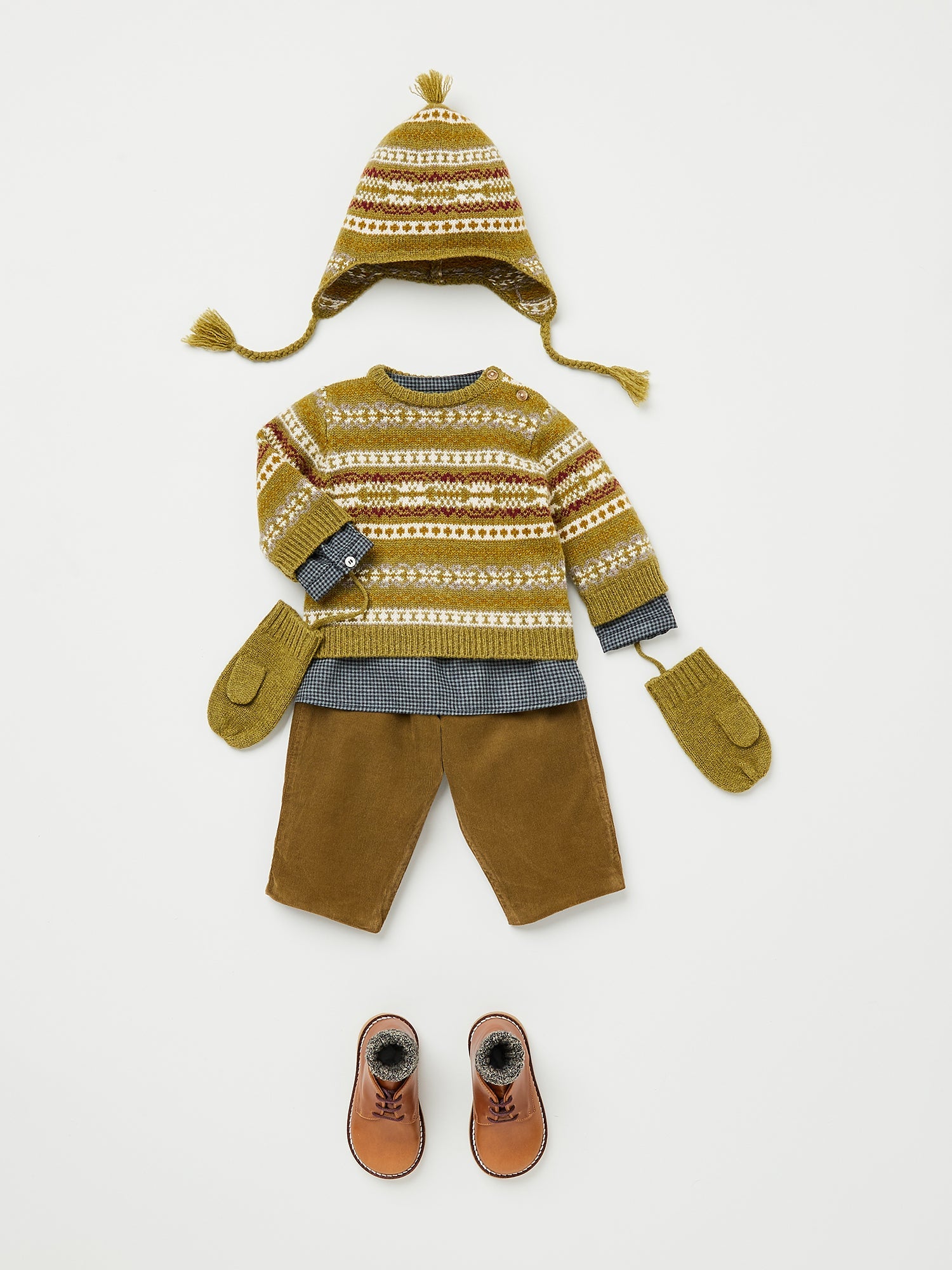 Baby Boys Khaki Wool Sweater