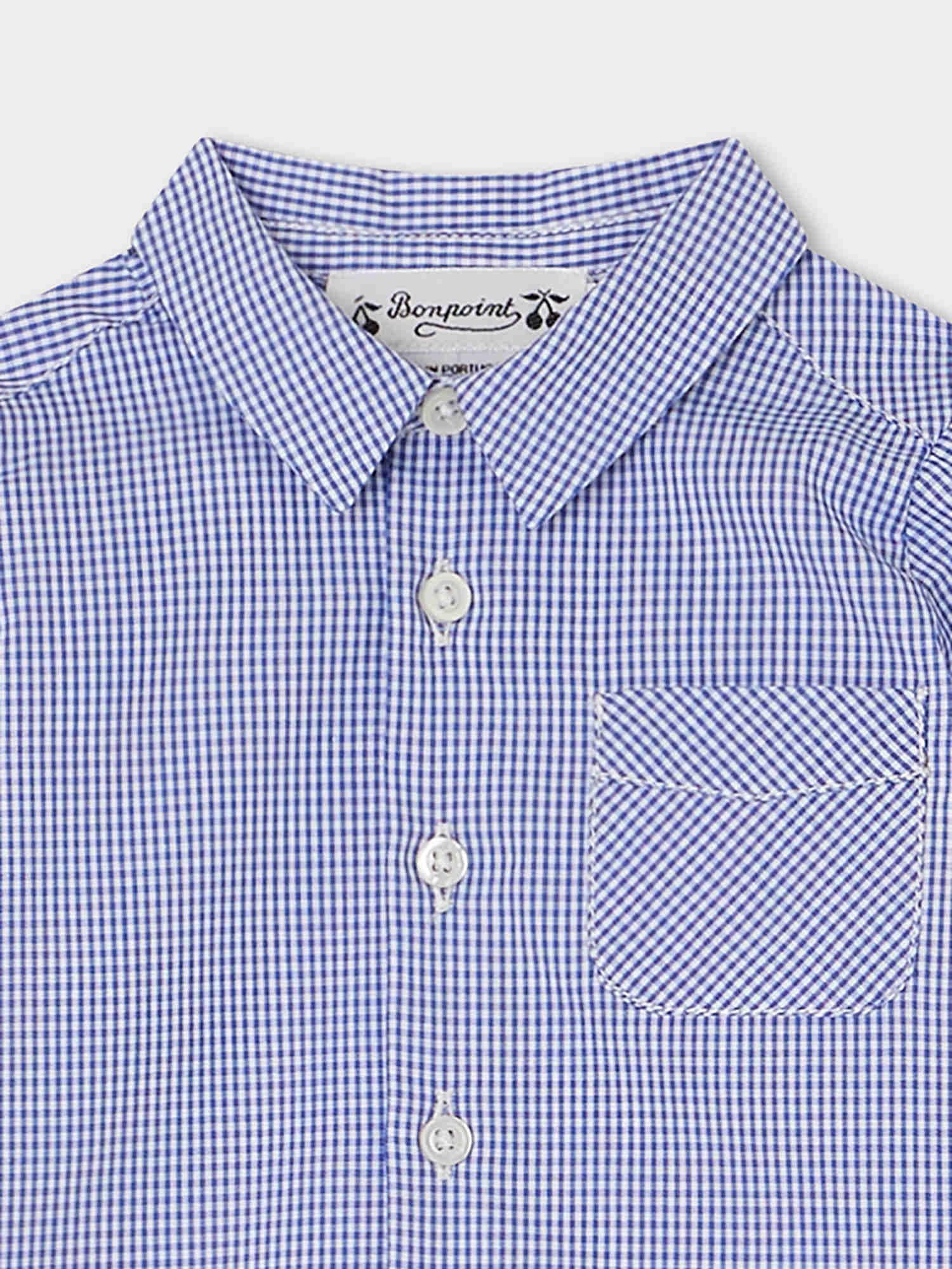 Baby Boys Blue Check Cotton Shirt