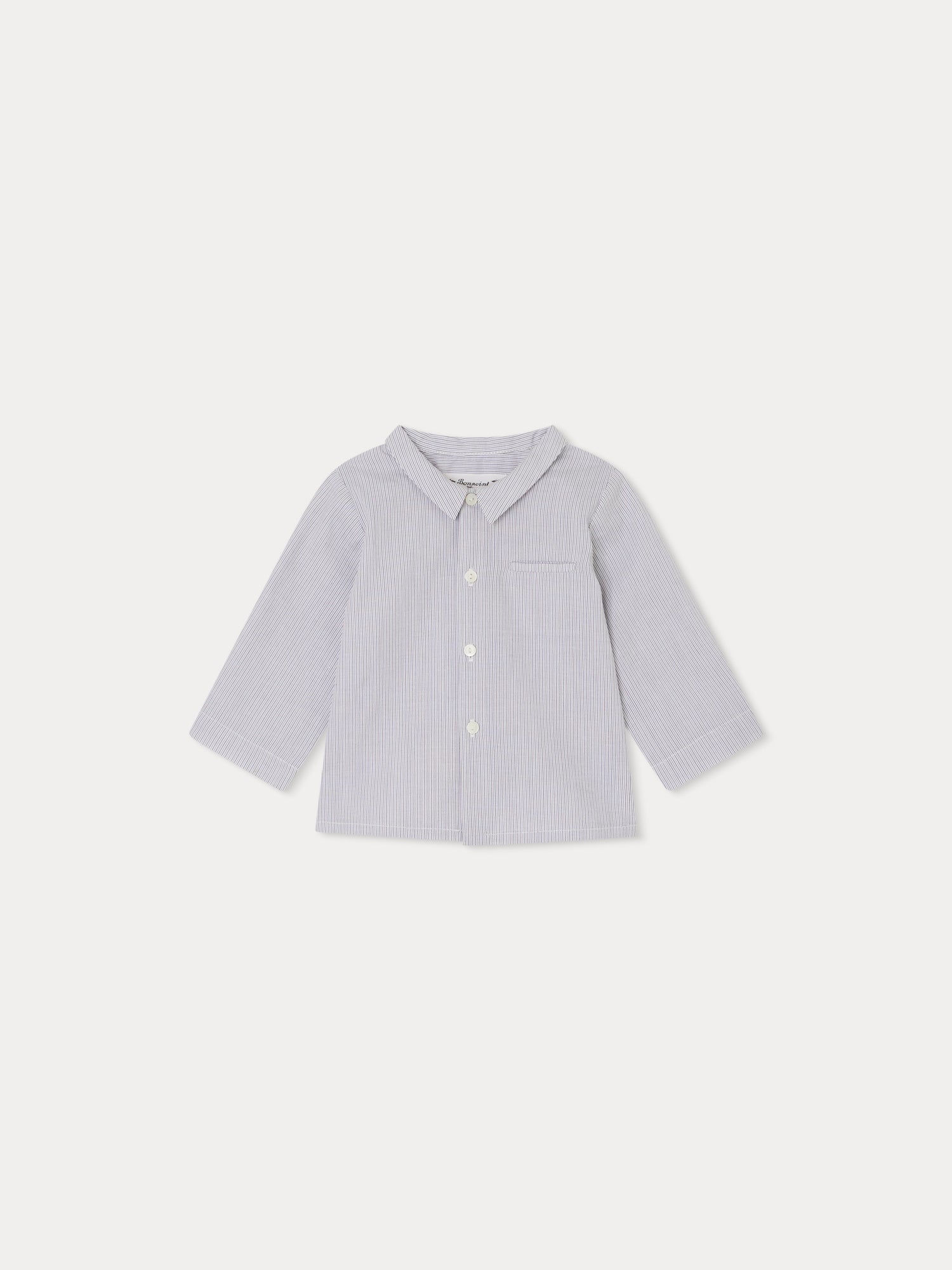 Baby Boys Grey Stripes Cotton Shirt