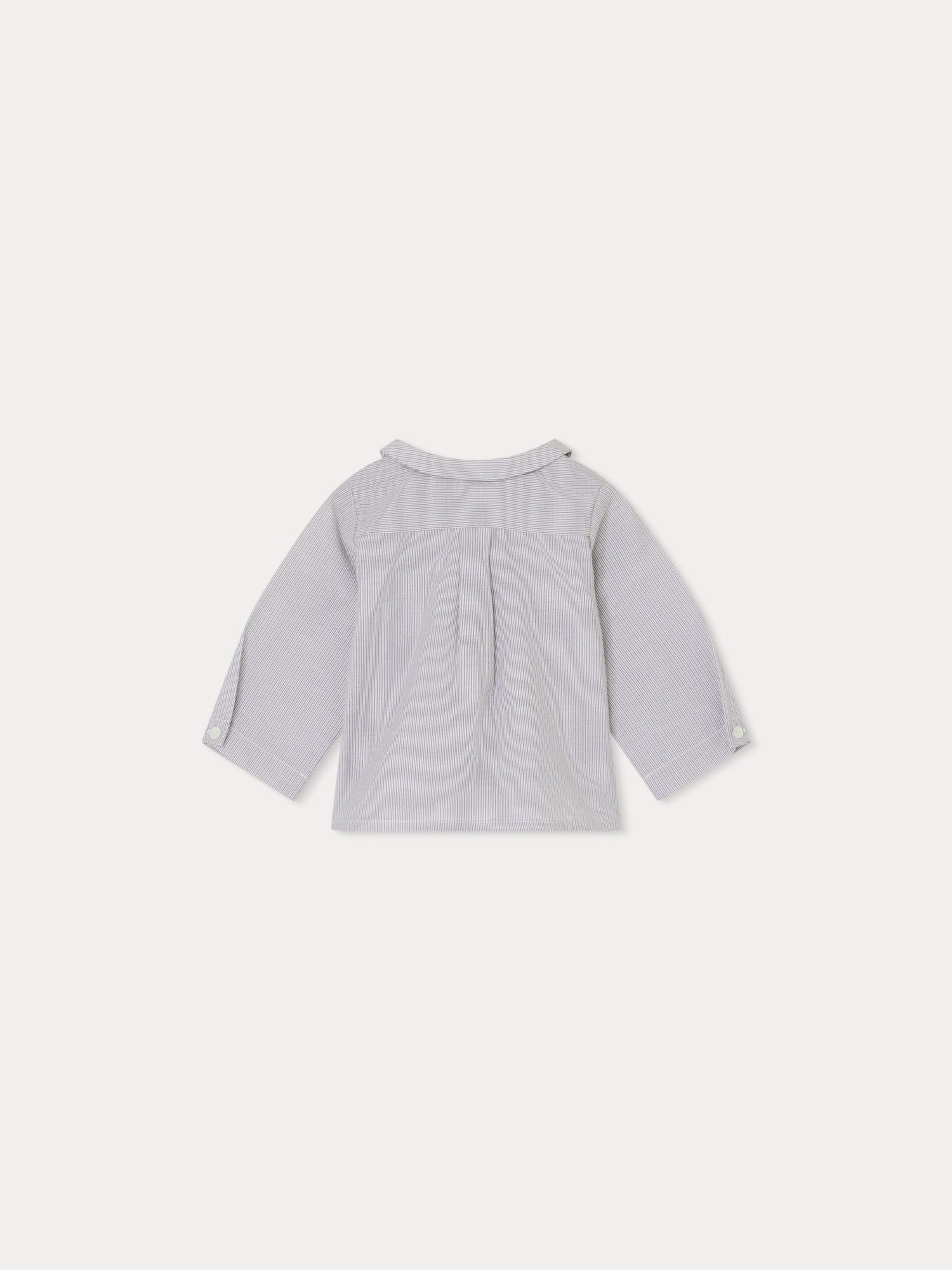 Baby Boys Grey Stripes Cotton Shirt