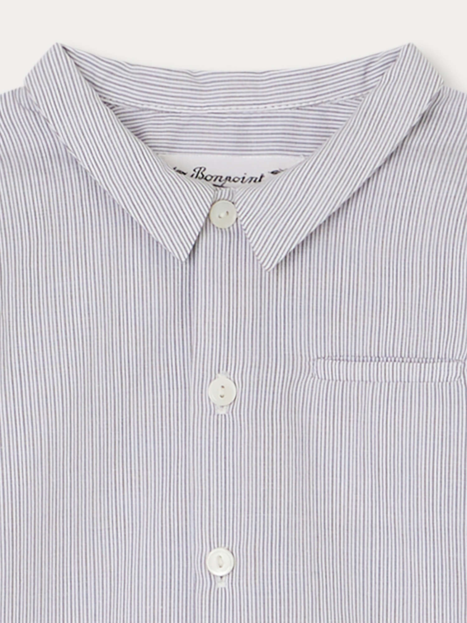 Baby Boys Grey Stripes Cotton Shirt