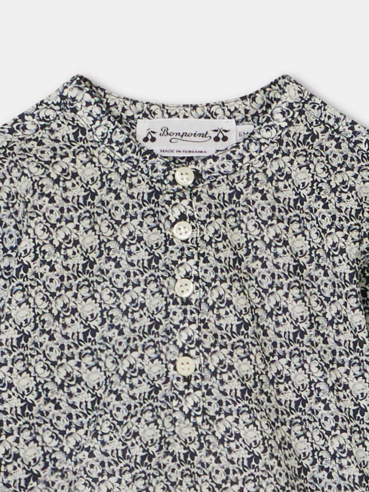 Baby Boys Navy Floral Cotton Shirt