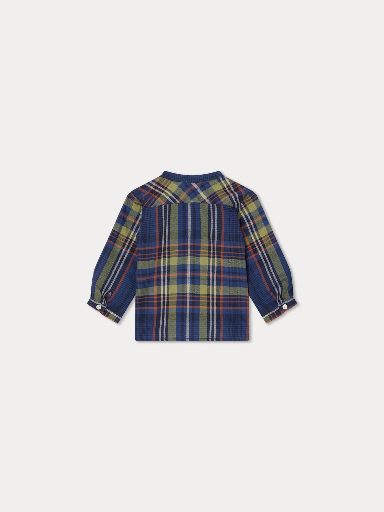 Baby Boys Navy Check Cotton Shirt