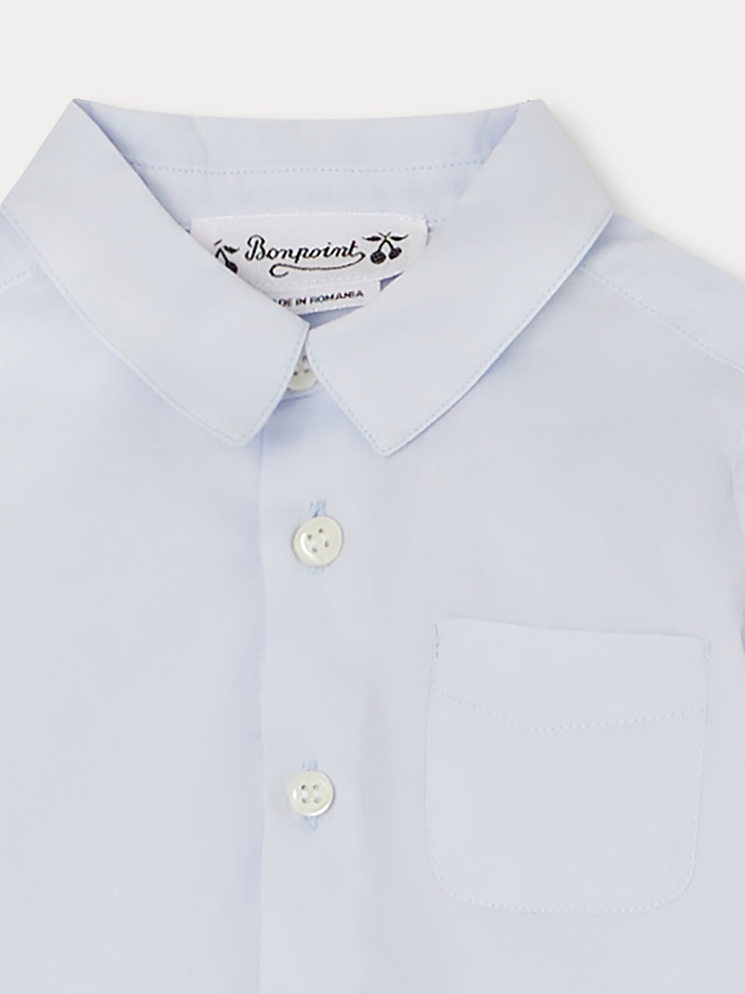 Baby Boys Sky Blue Cotton Shirt