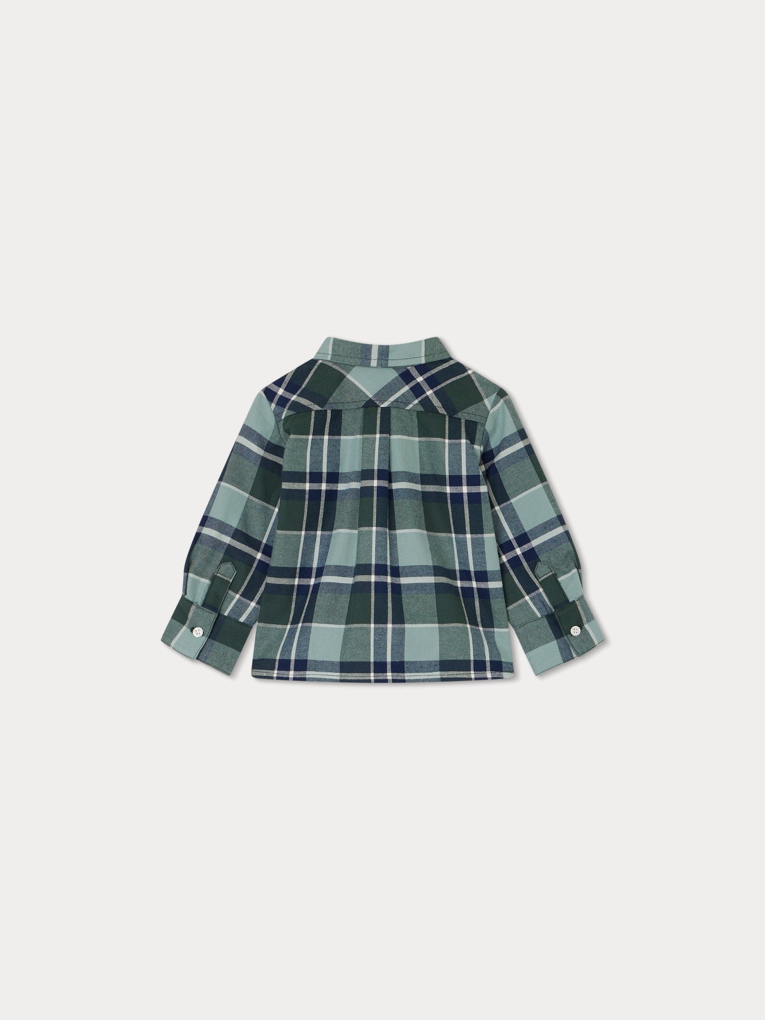 Baby Boys Green Check Cotton Shirt