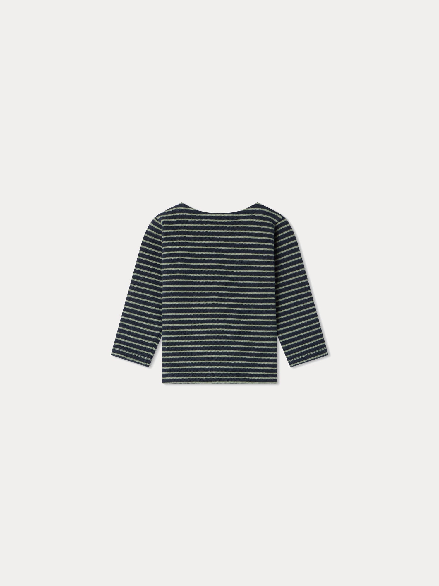 Baby Boys Green Stripes Cotton T-Shirt