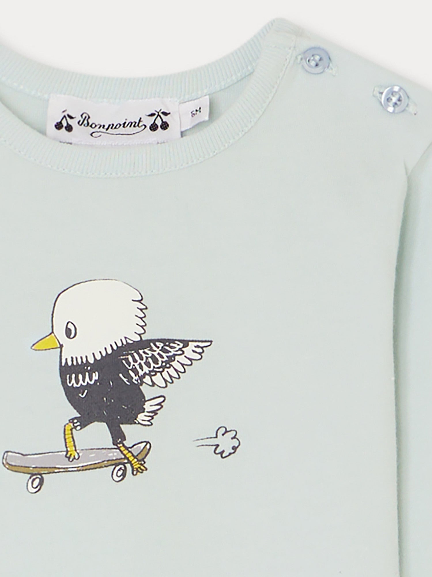 Baby Boys Sky Blue Printed Cotton T-Shirt