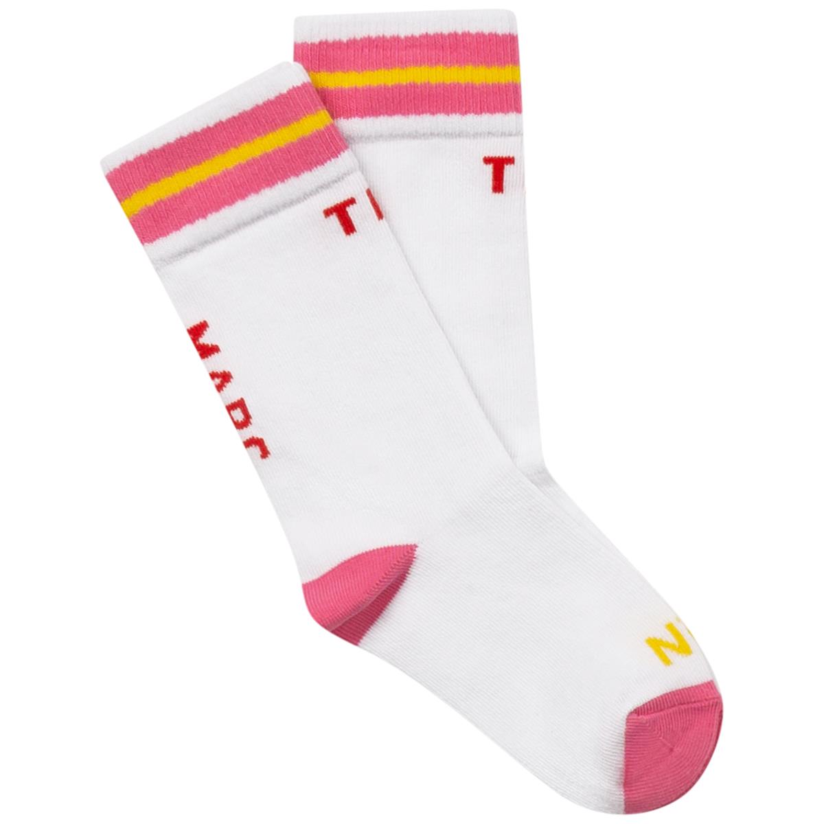 Chaussettes blanches avec logo pour garçons et filles