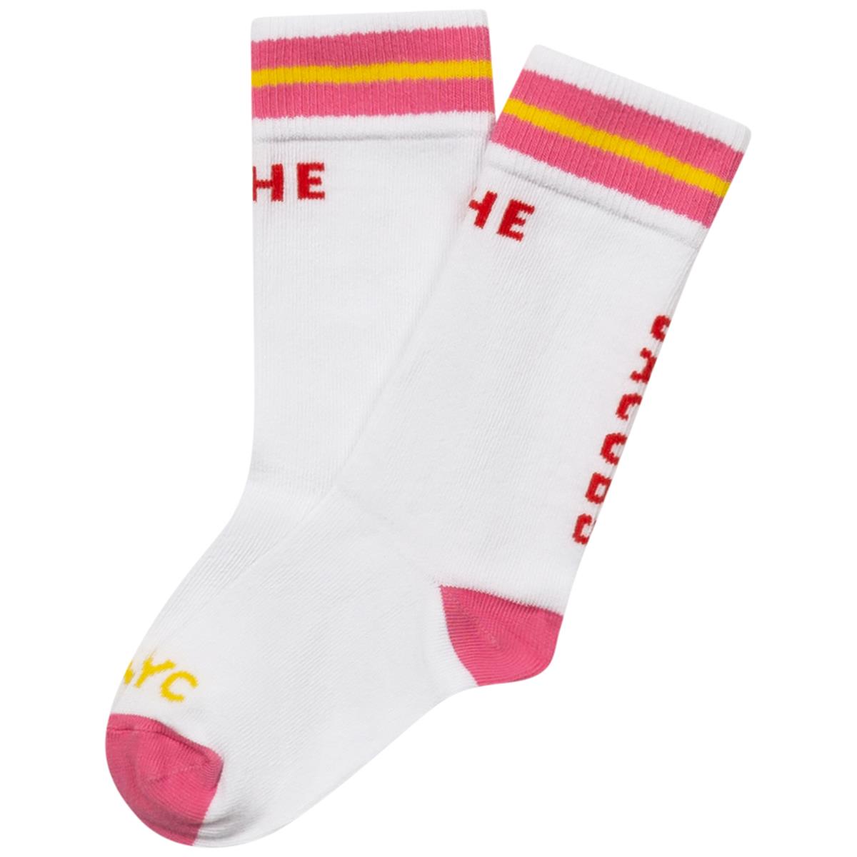 Chaussettes blanches avec logo pour garçons et filles
