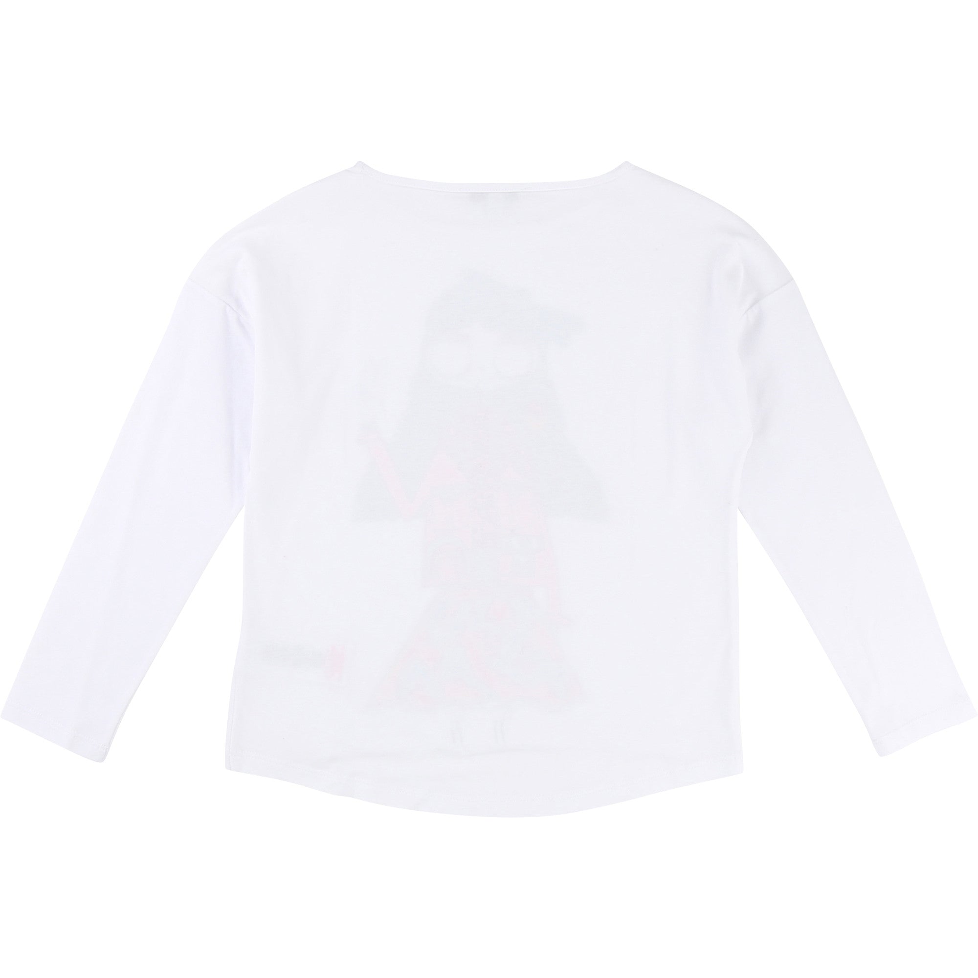 Girls White Cotton T-shirt