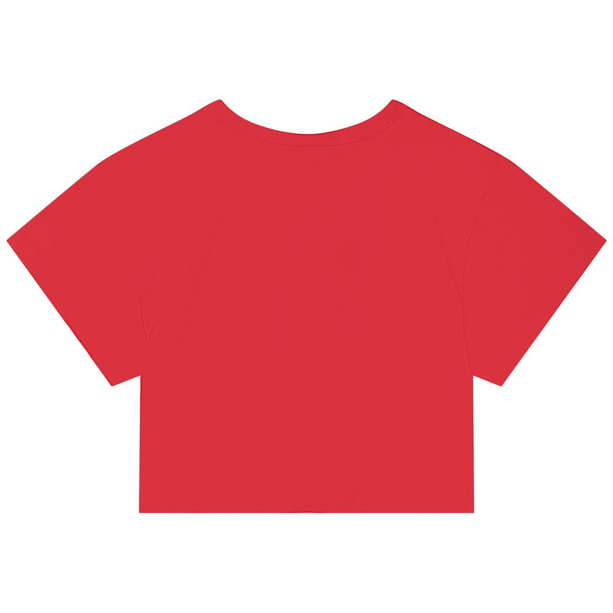 Girls Red Printed T-Shirt