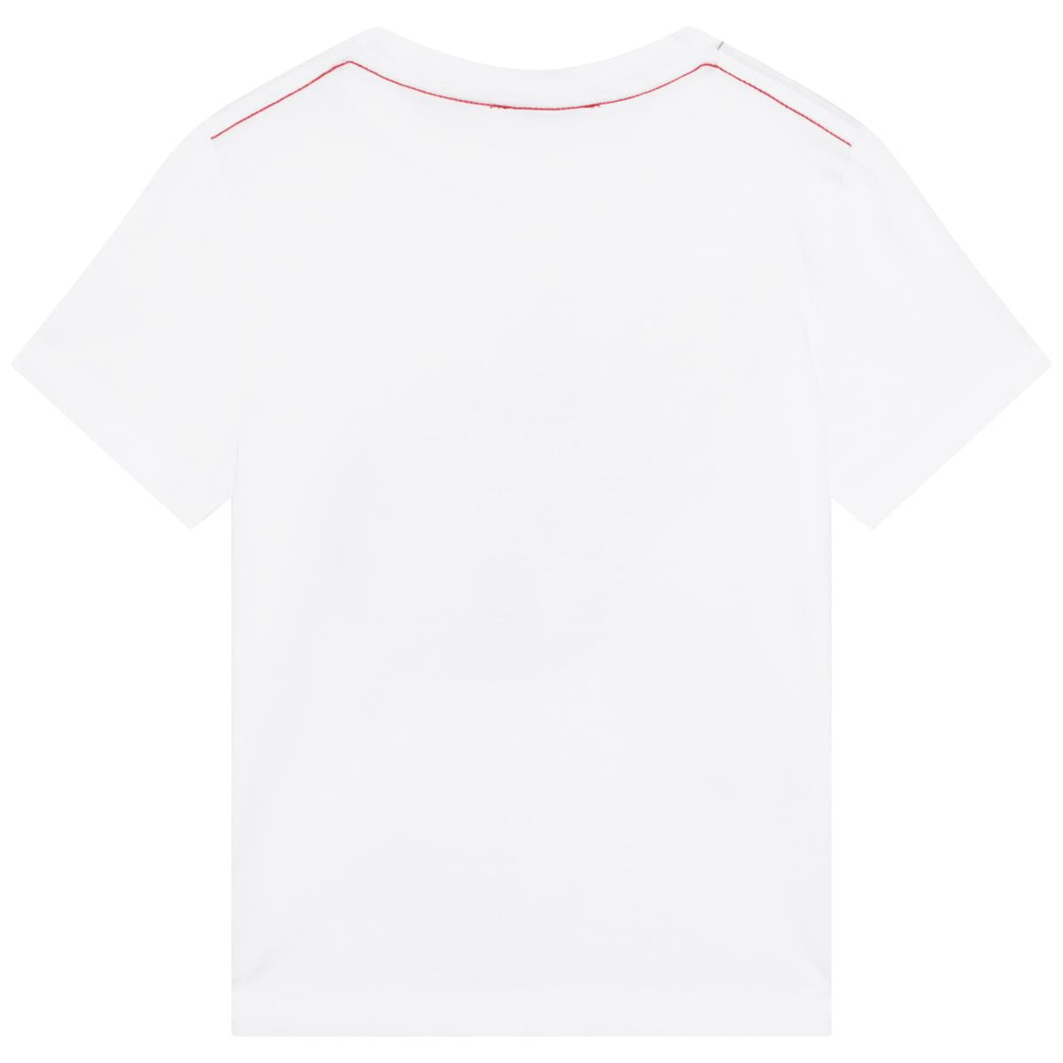 Boys White Printed T-Shirt