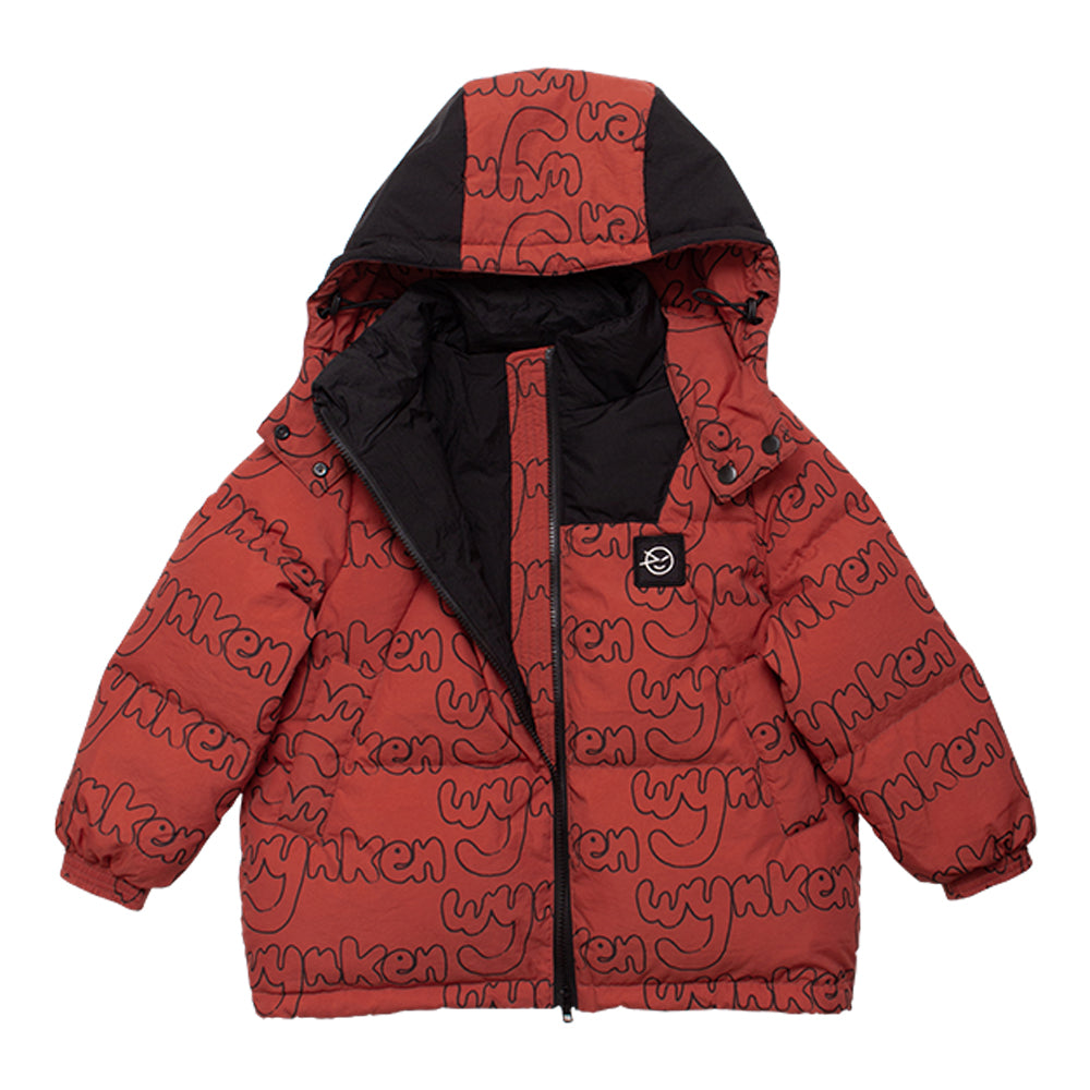 Boys & Girls Red Printed Padded Down Jacket