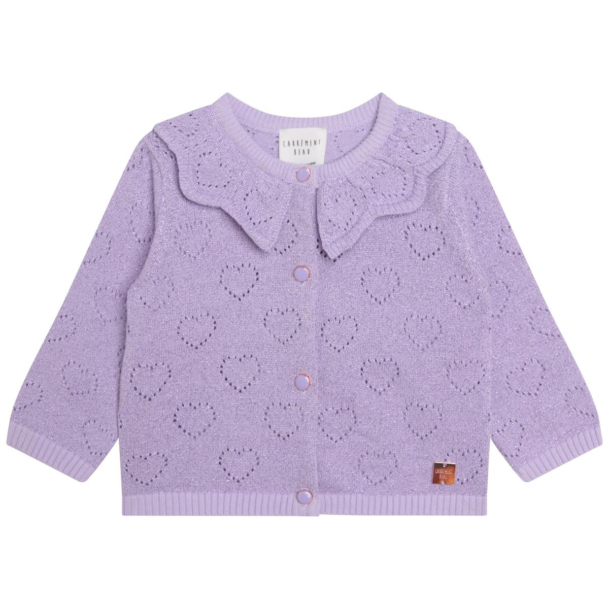 Girls Purple Heart Cardigan