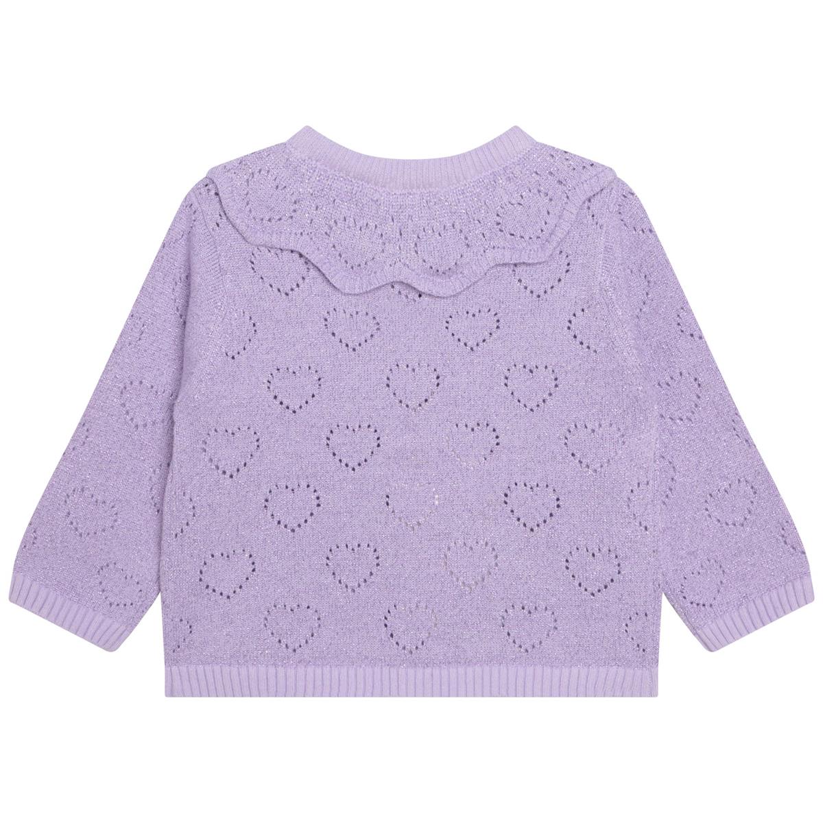 Girls Purple Heart Cardigan