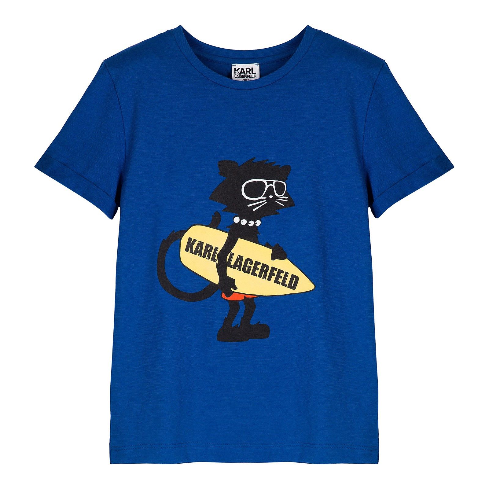 Boys Blue Fancy Printed Cotton T-Shirt - CÉMAROSE | Children's Fashion Store - 1