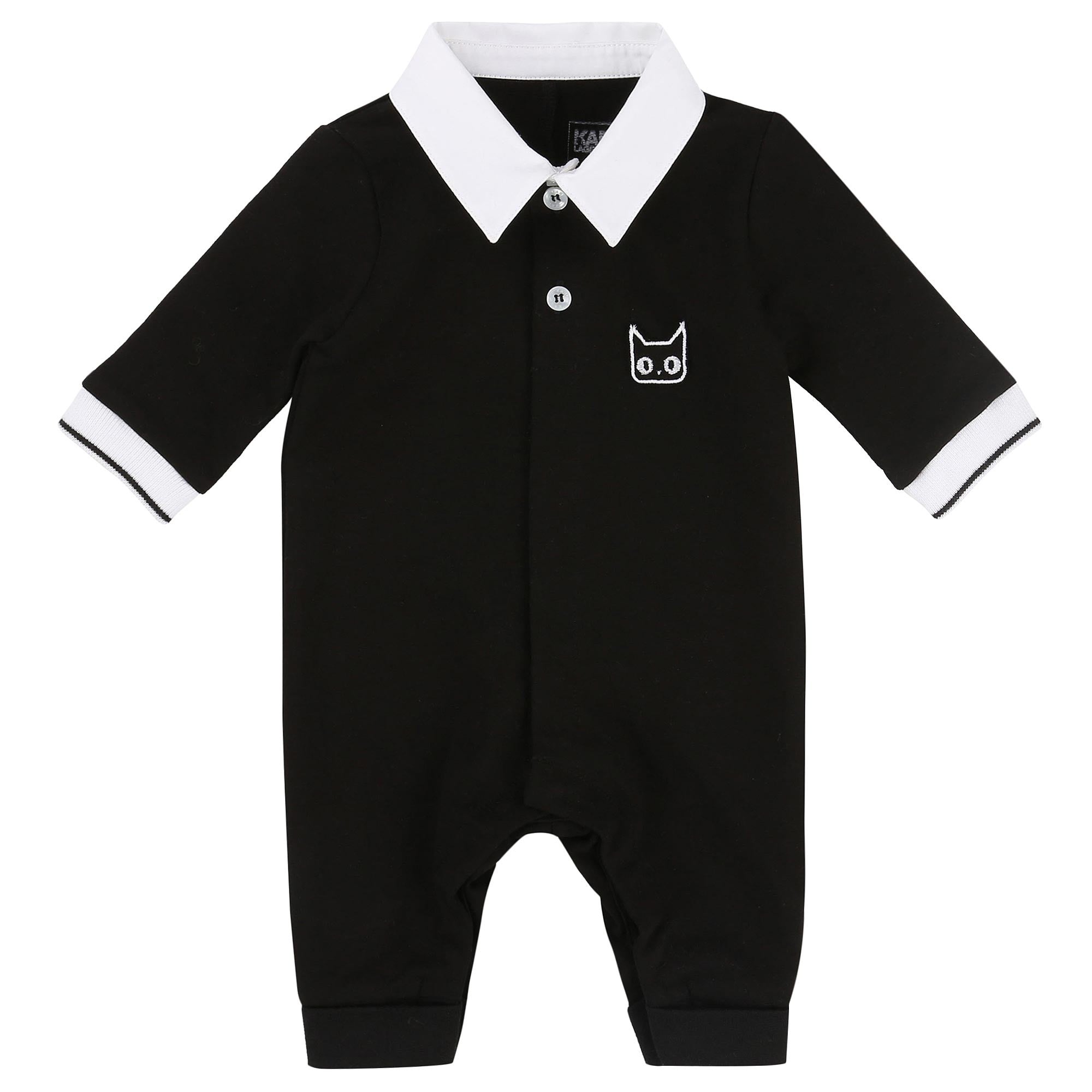 Baby Boys Black Cat Print Babysuit - CÉMAROSE | Children's Fashion Store - 1