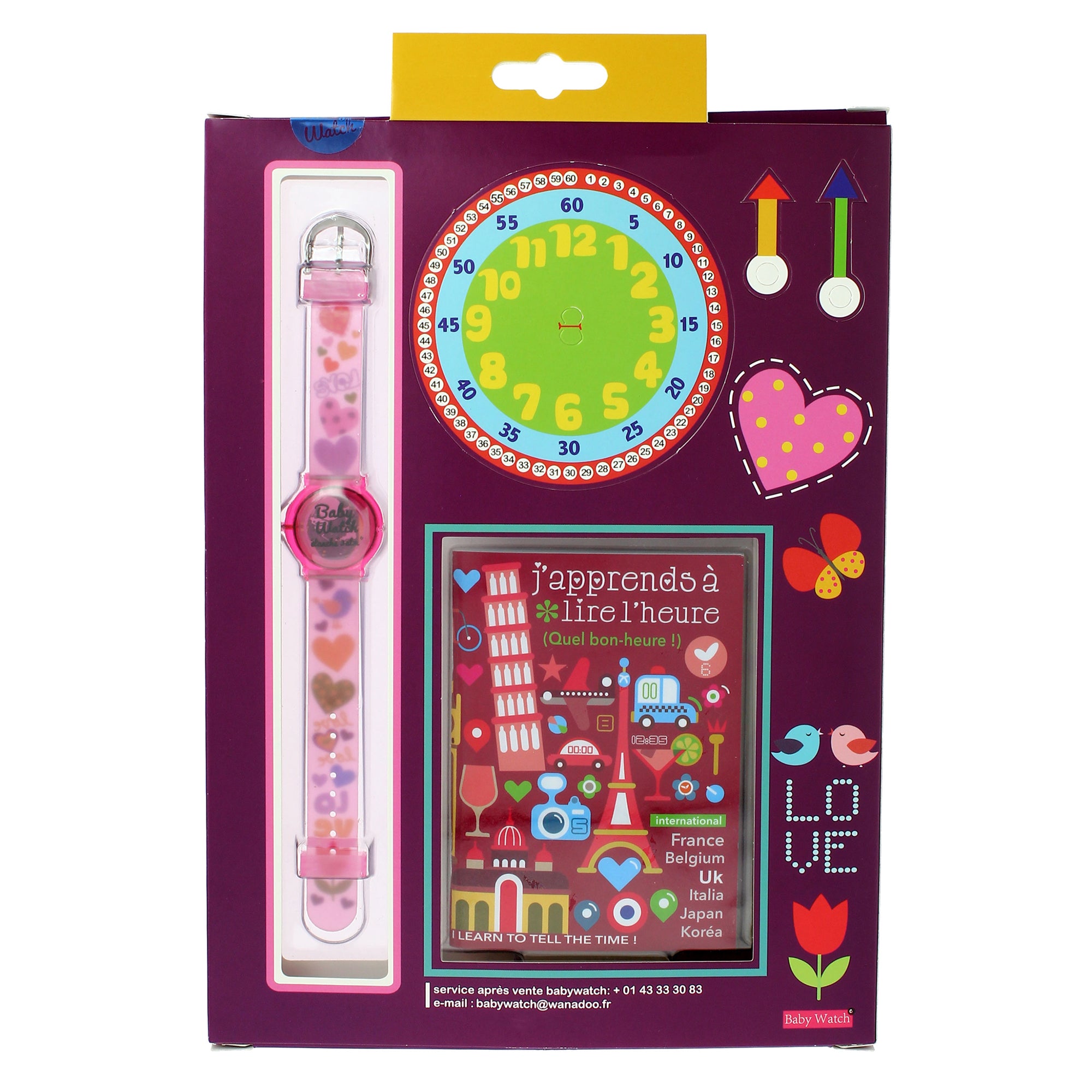 Girls Pink Love Watch（6-9Y）