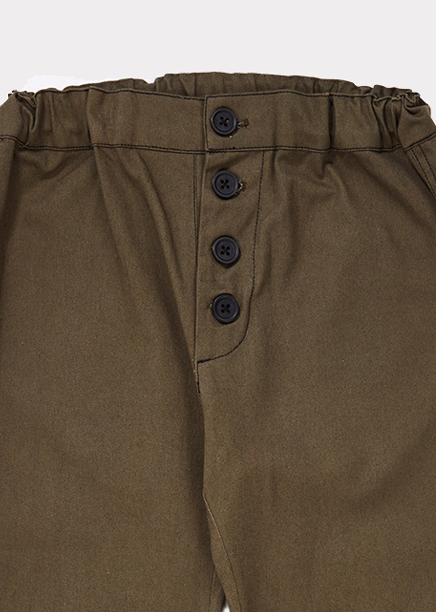 Boys & Girls Dark Green Cotton Trousers