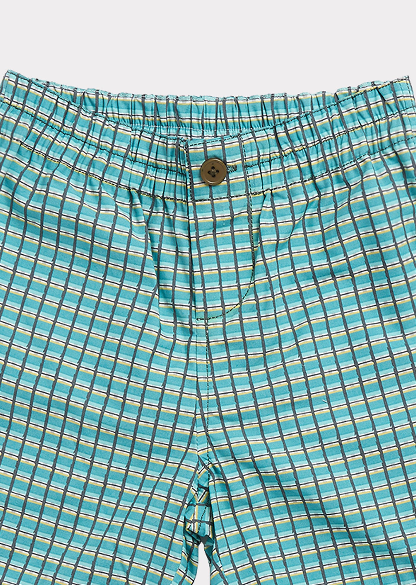Boys & Girls Green Painted Check Shorts
