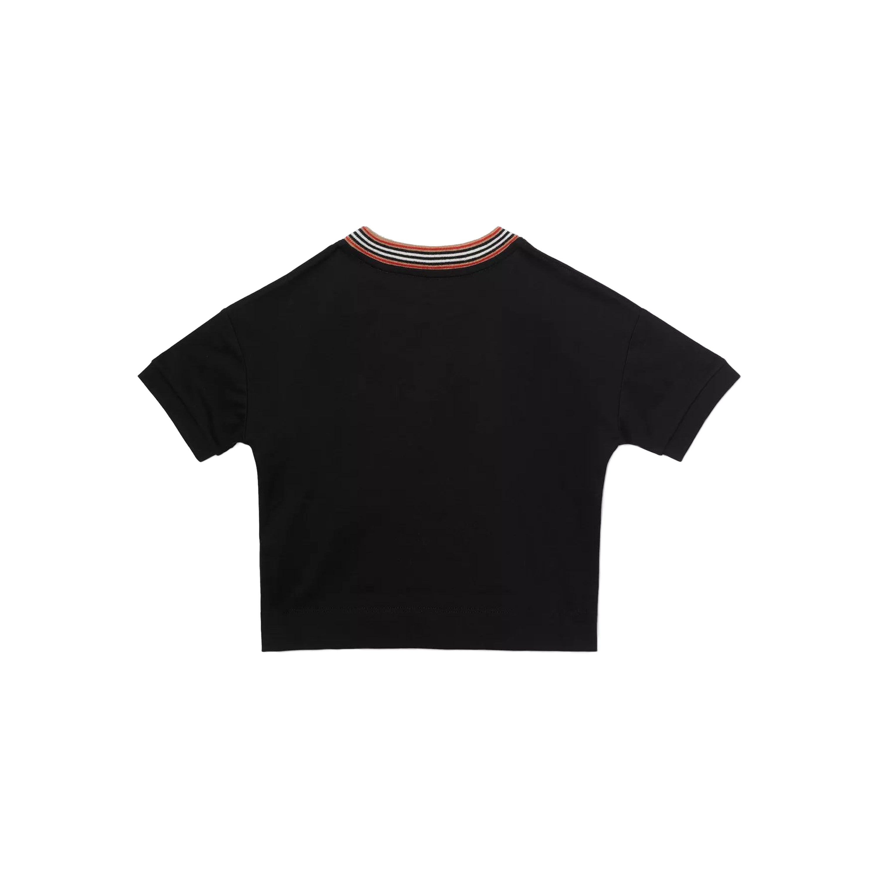T-shirt noir en coton imprimé pour fille