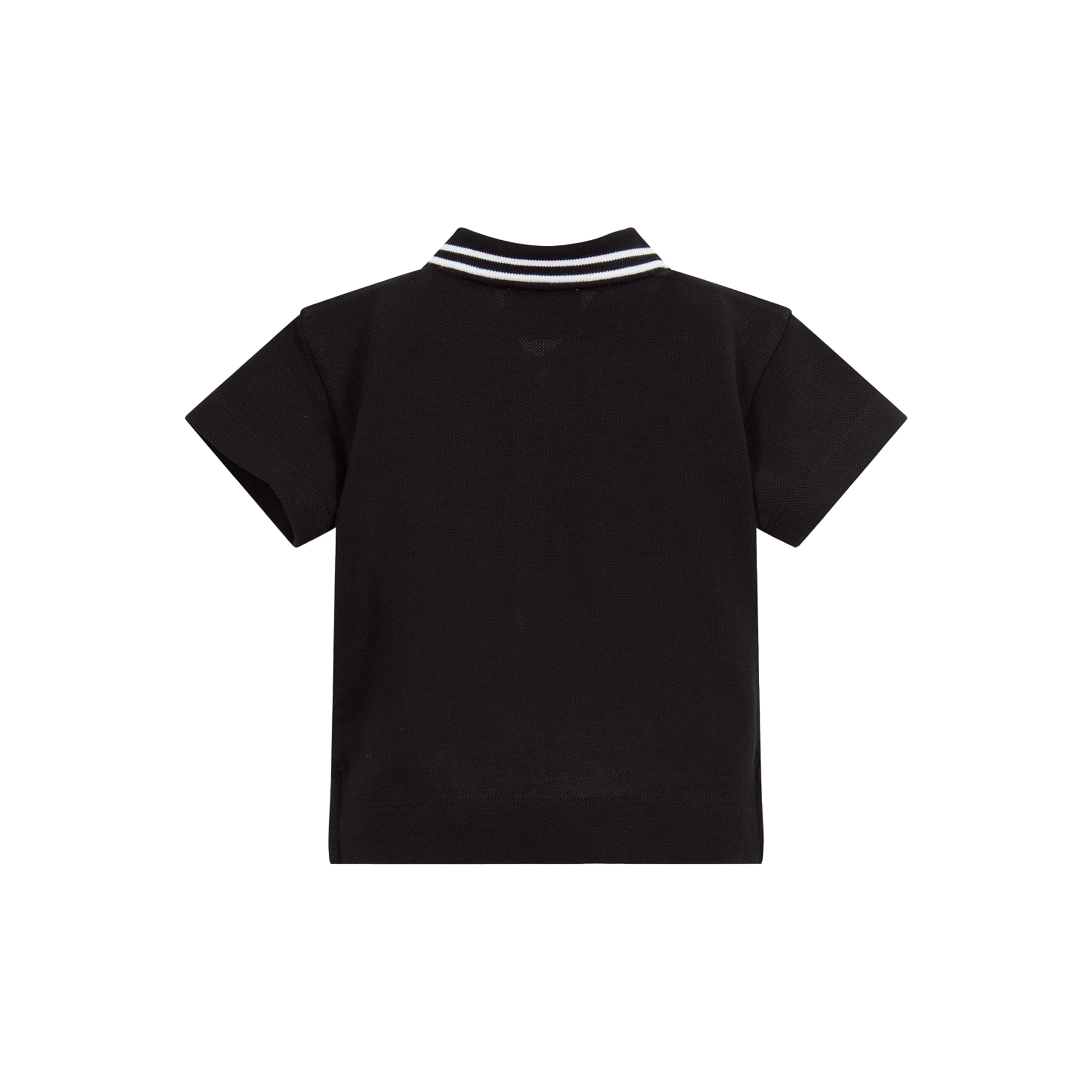 Baby Boys Black Cotton Polo Shirt