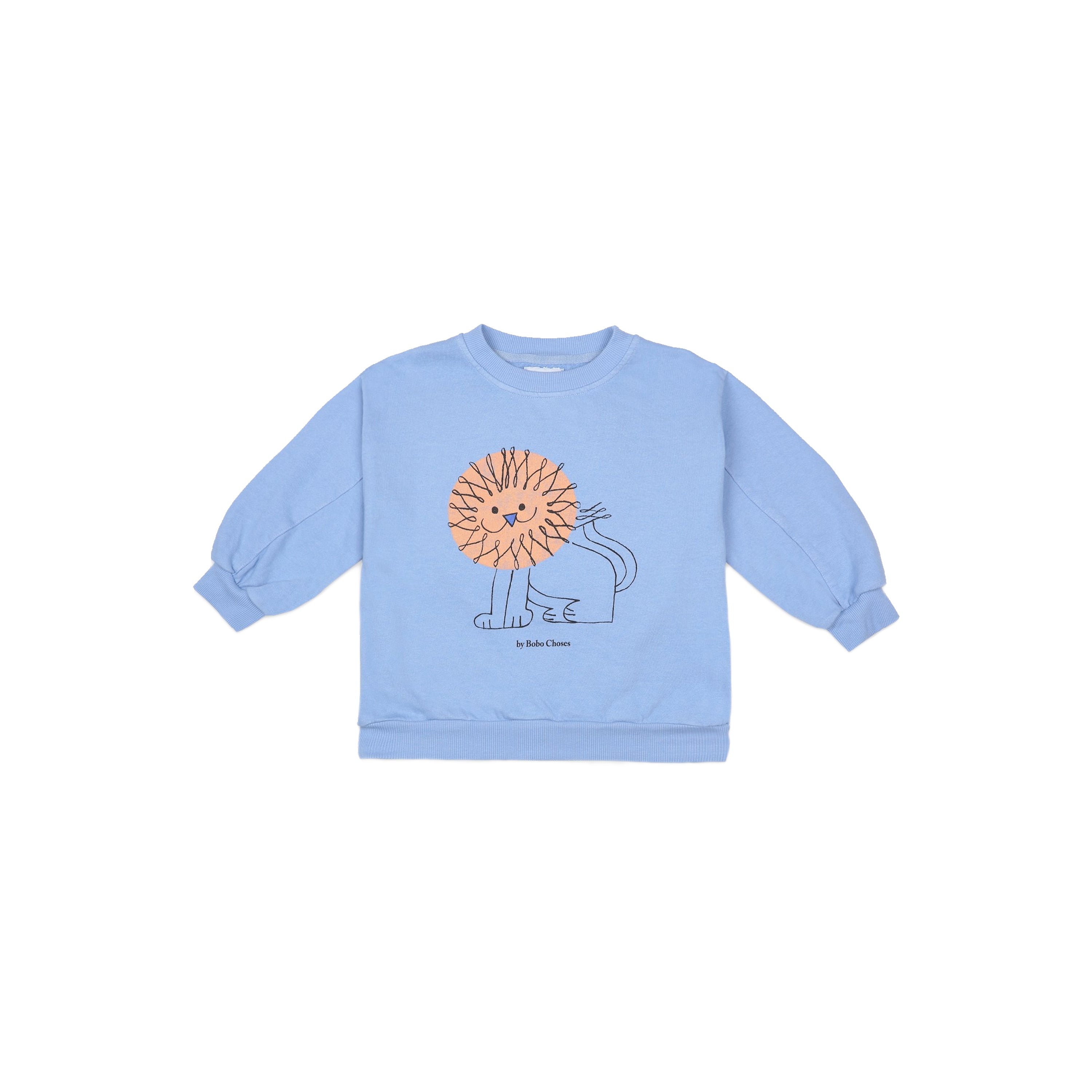 Girls Blue Lion Cotton Sweatshirt