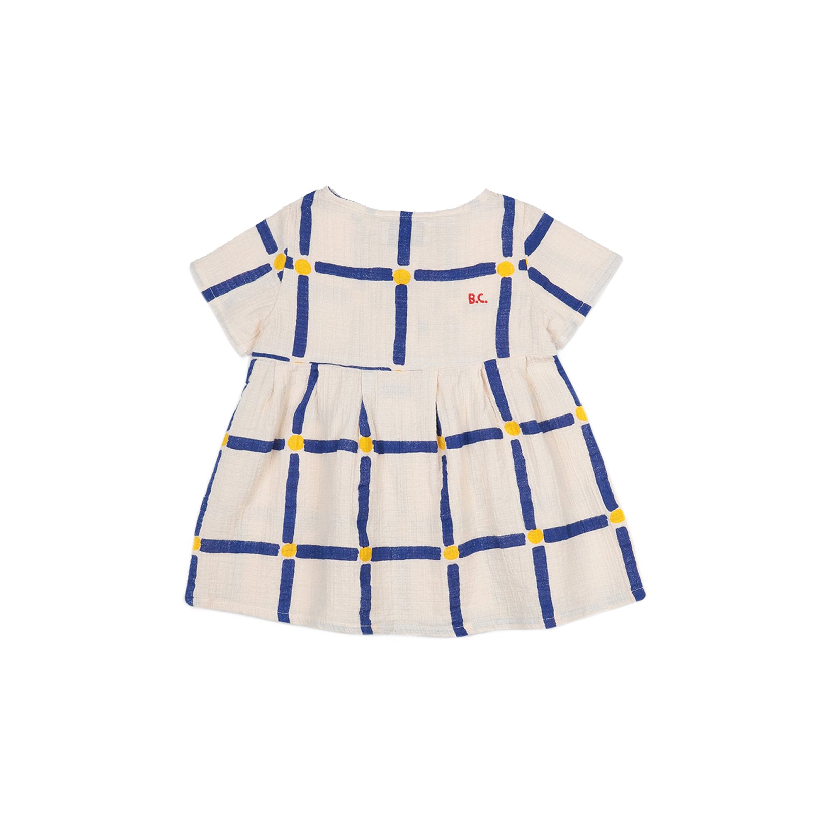 Robe en coton blanc pour bébé fille "Cube"