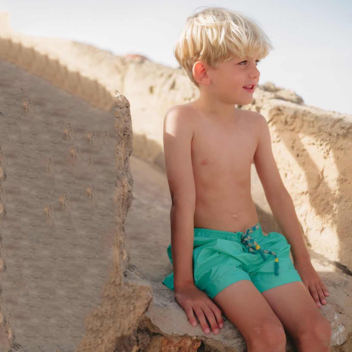 Boys Mint Green Swim Shorts