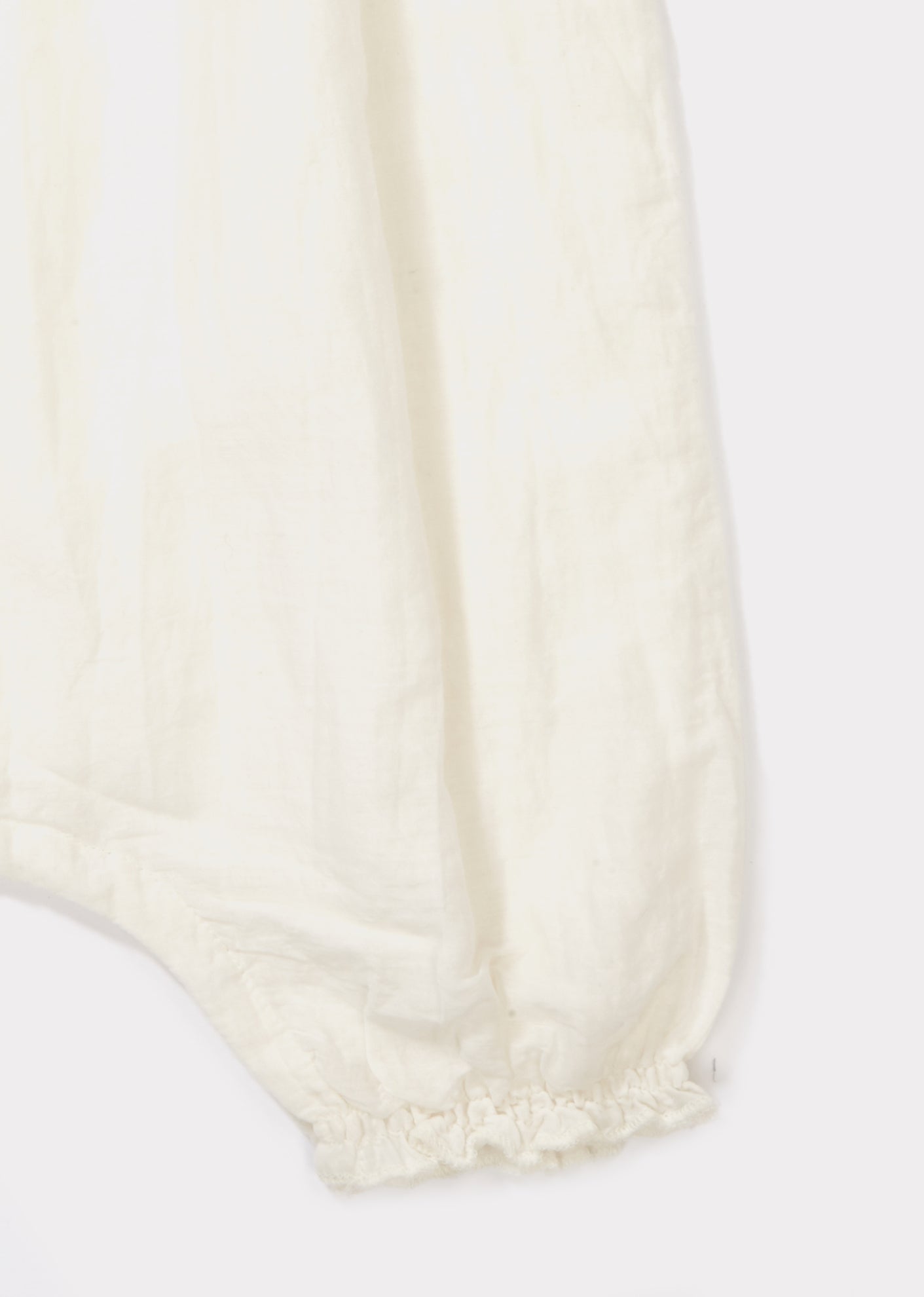 Baby Off White Cotton Woven Romper