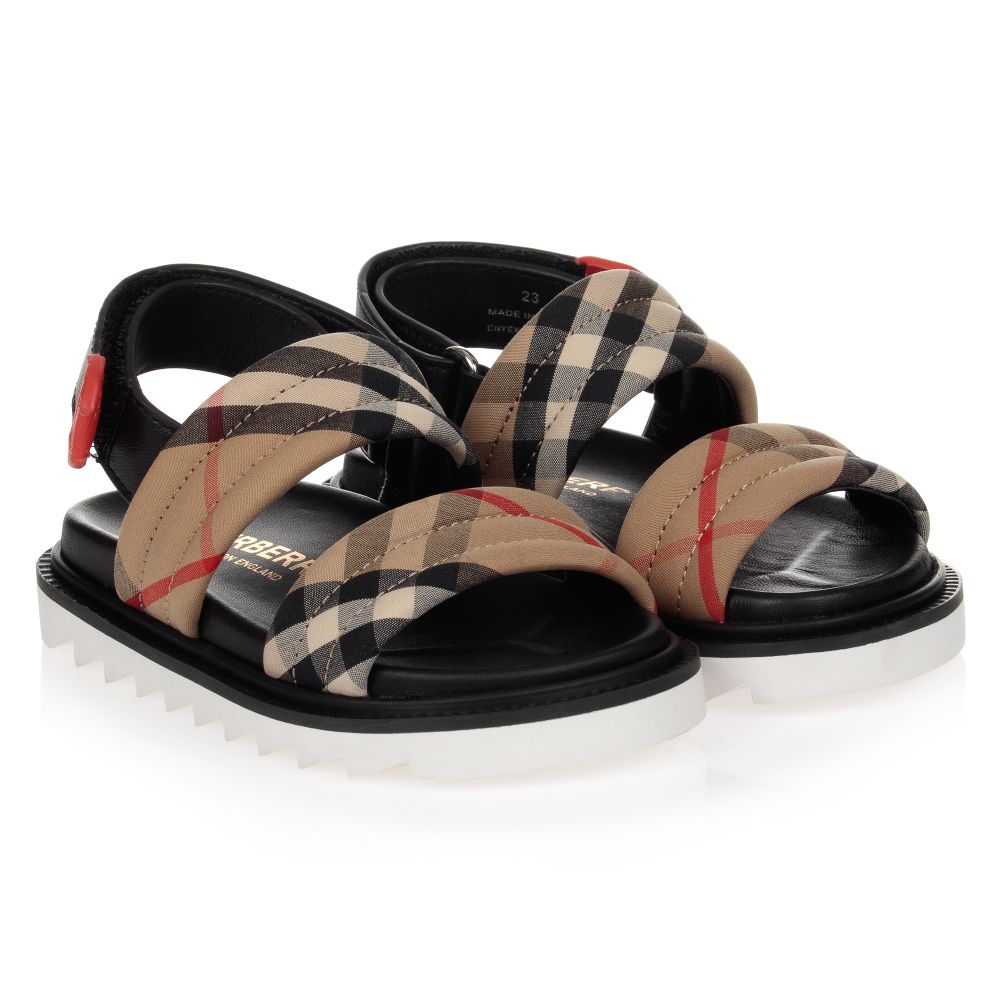 Boys & Girls Archive Beige Check Shoes