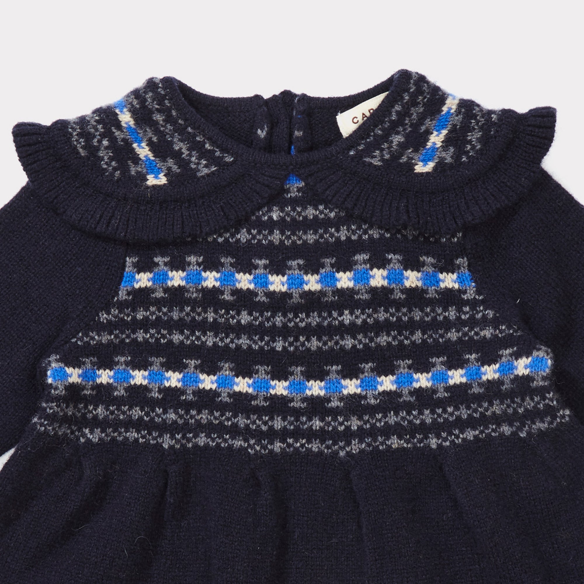 Baby Girls Navy Fairisle Dress