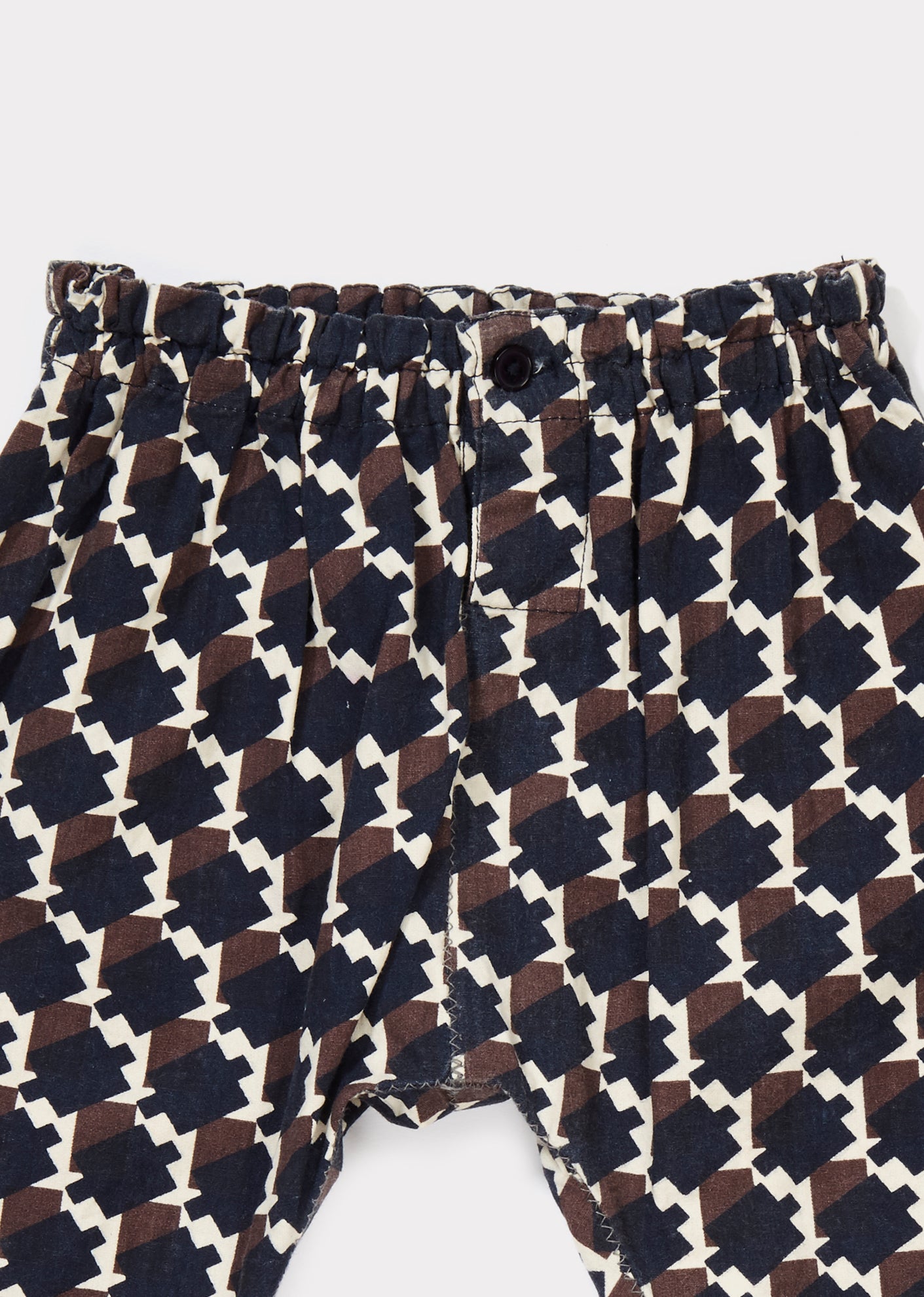 Baby Blue & Chocolate Cotton Trousers